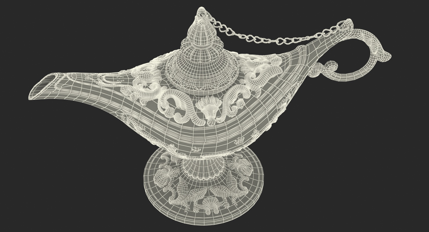 3D Antique Magic Lamp Gold model