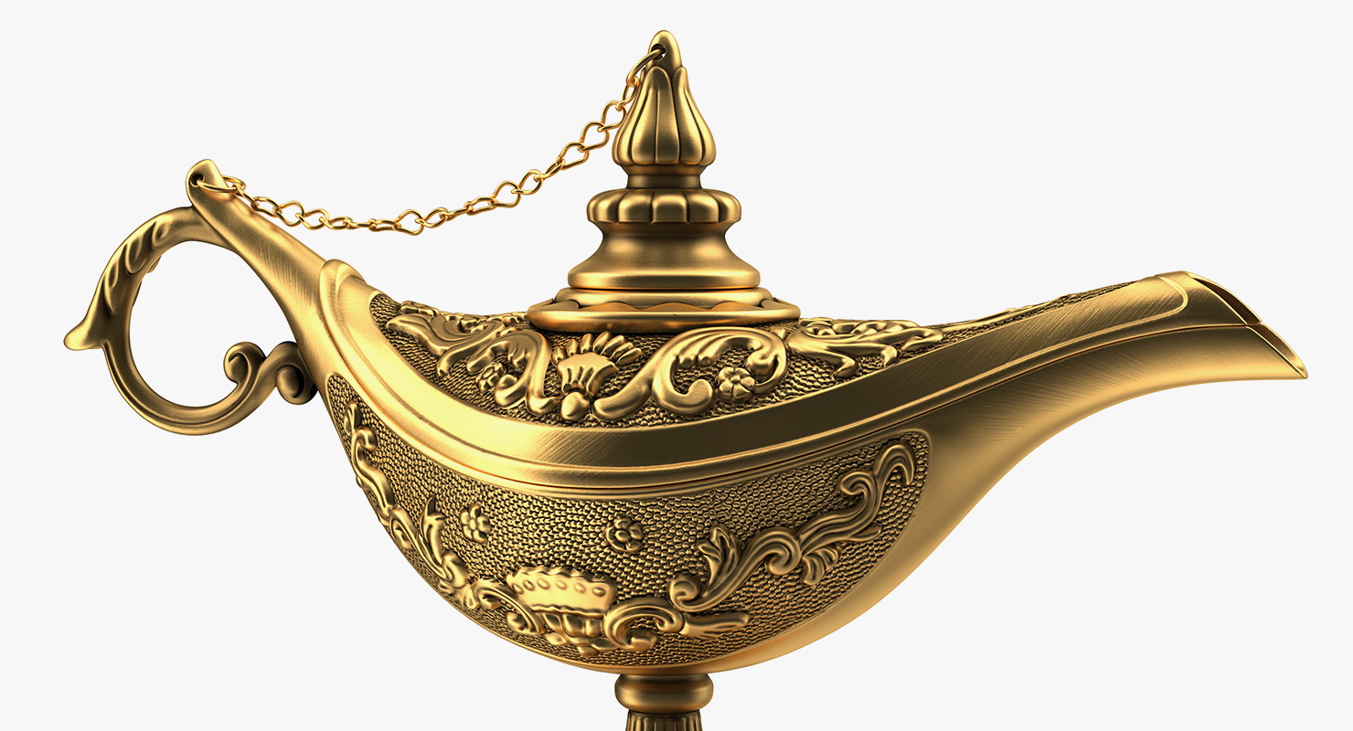 3D Antique Magic Lamp Gold model