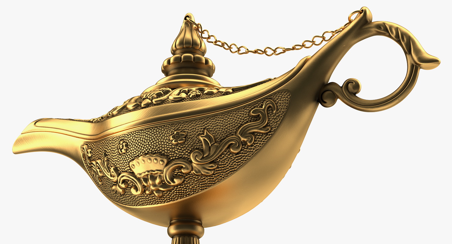 3D Antique Magic Lamp Gold model