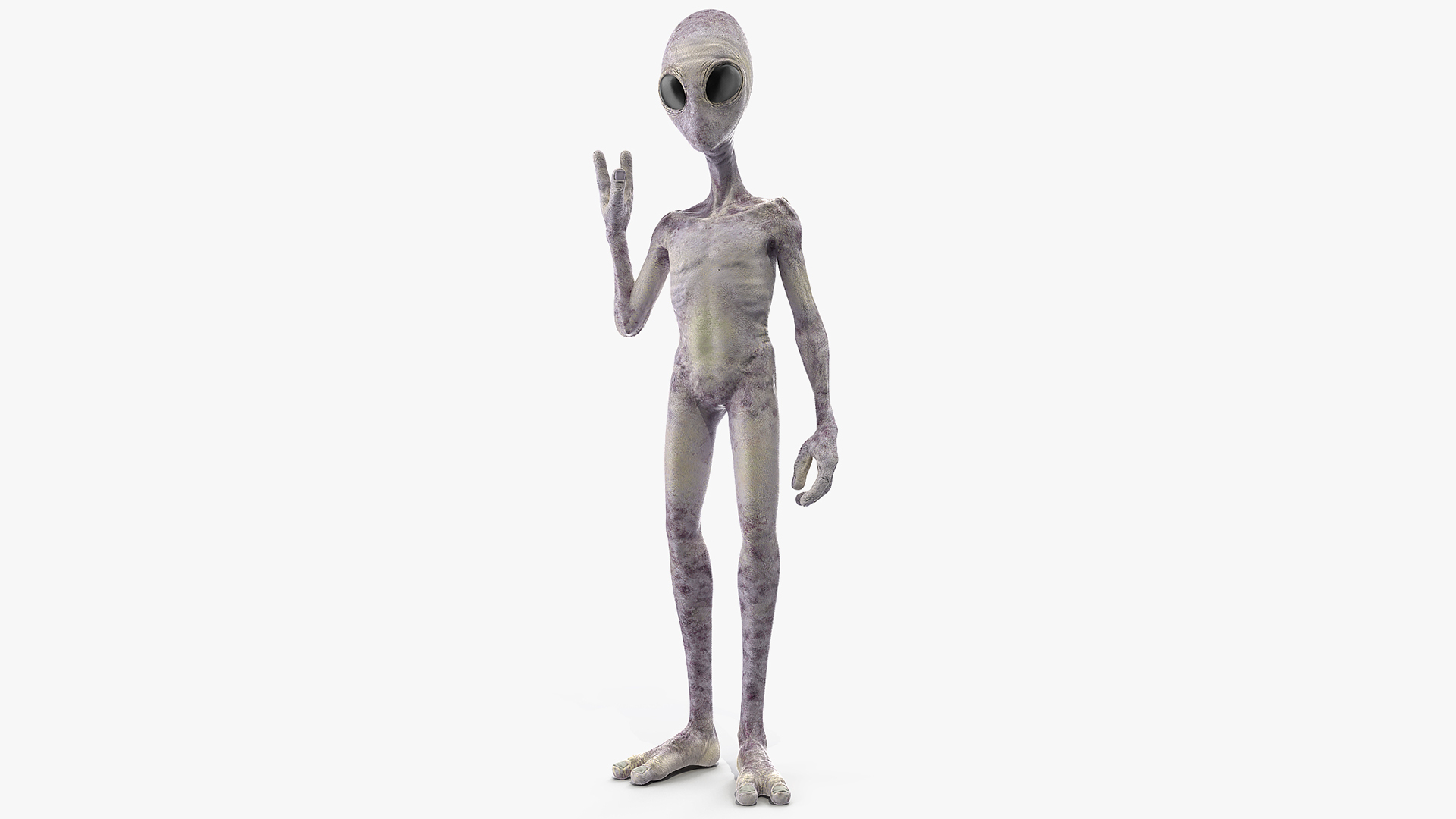 3D Humanoid Alien Greeting Pose model