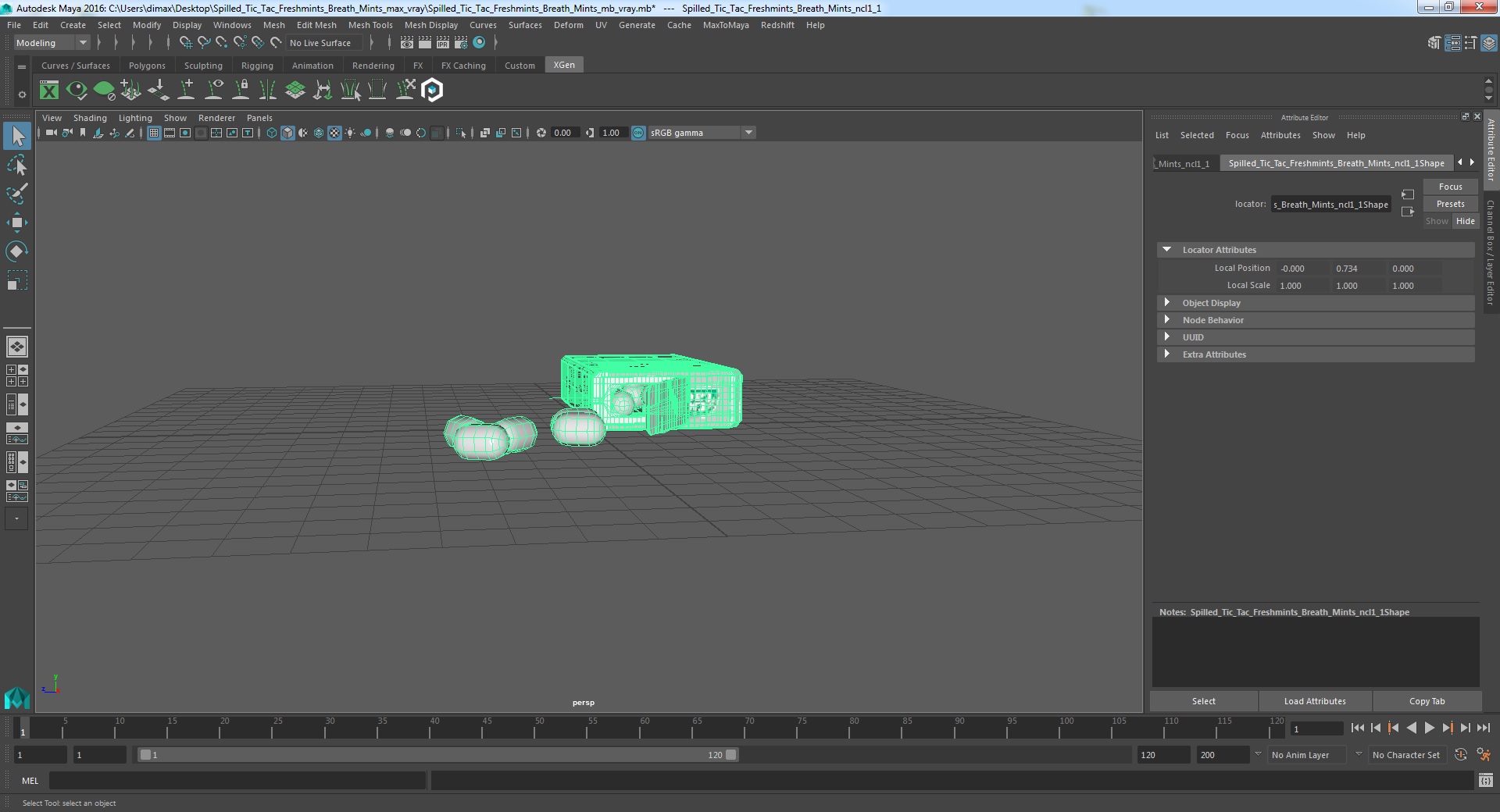 Spilled Tic Tac Freshmints Breath Mints 3D model