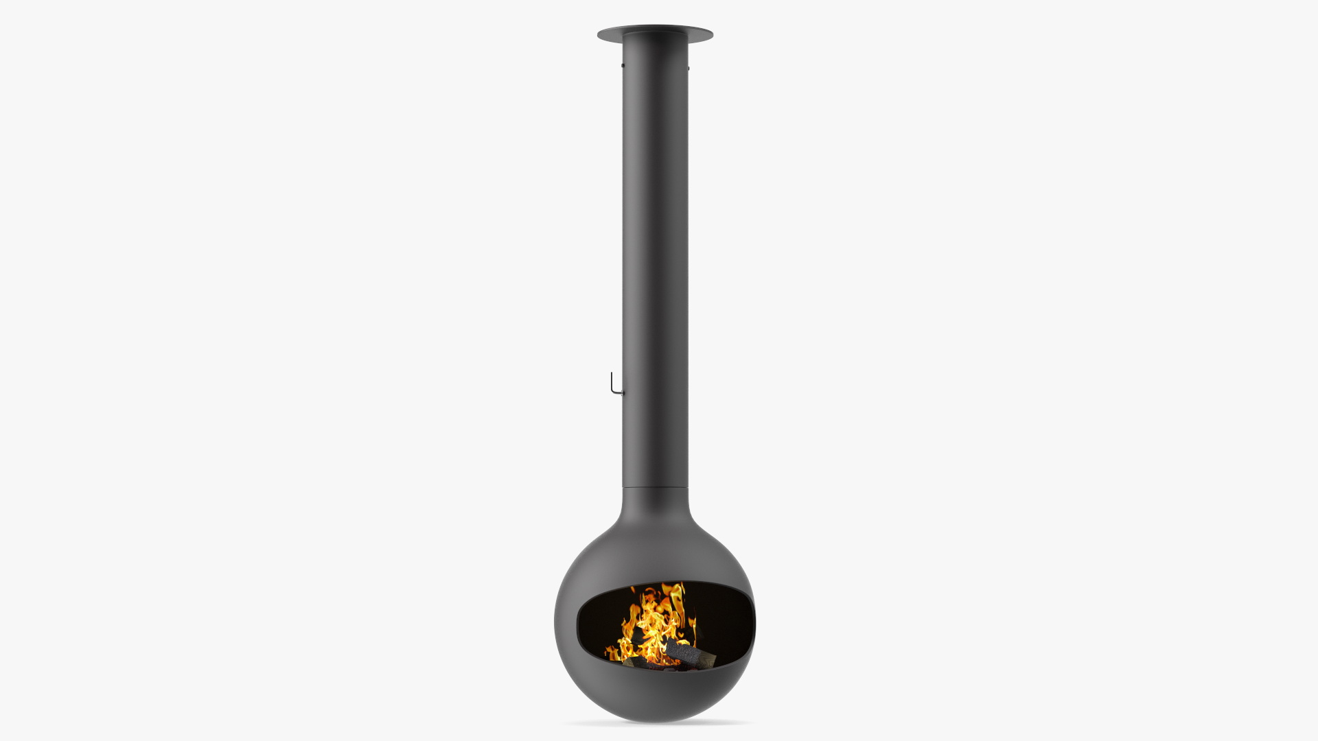3D Fireplace Bathyscafocus Porthole with Fire and Wood