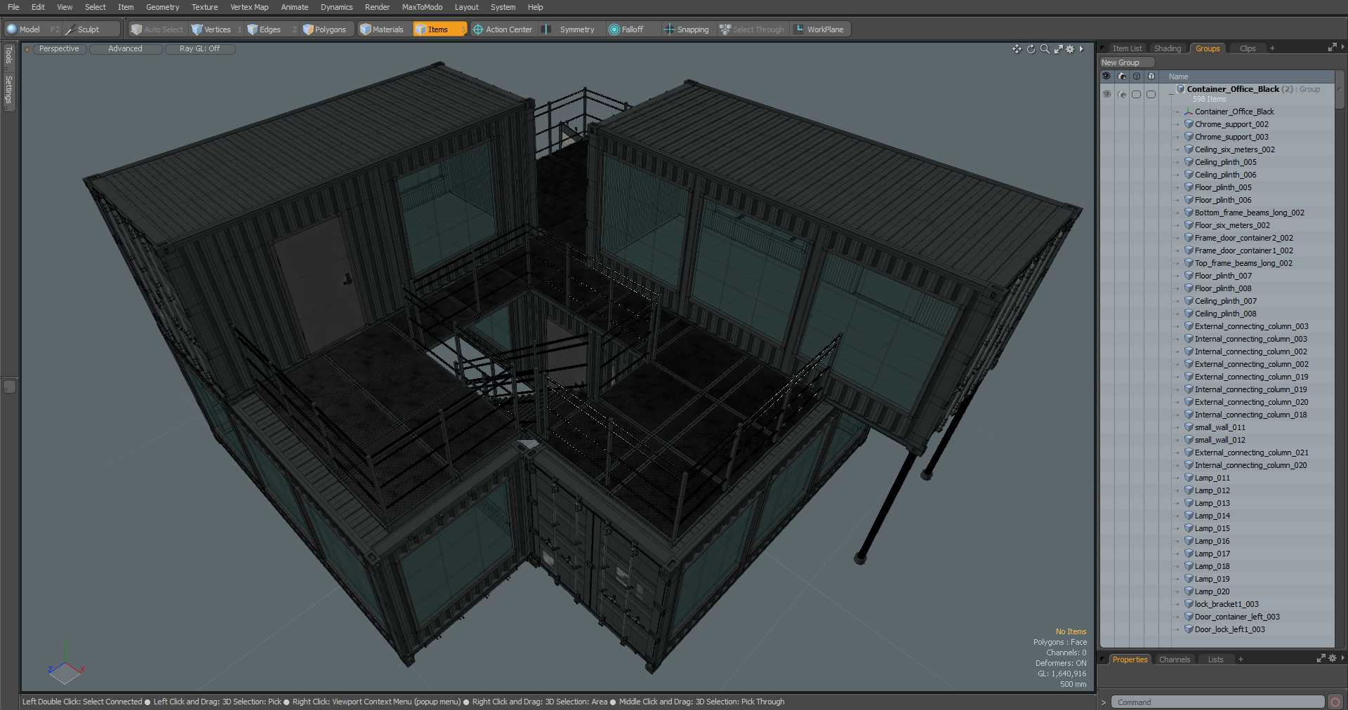 Container Office Black 3D