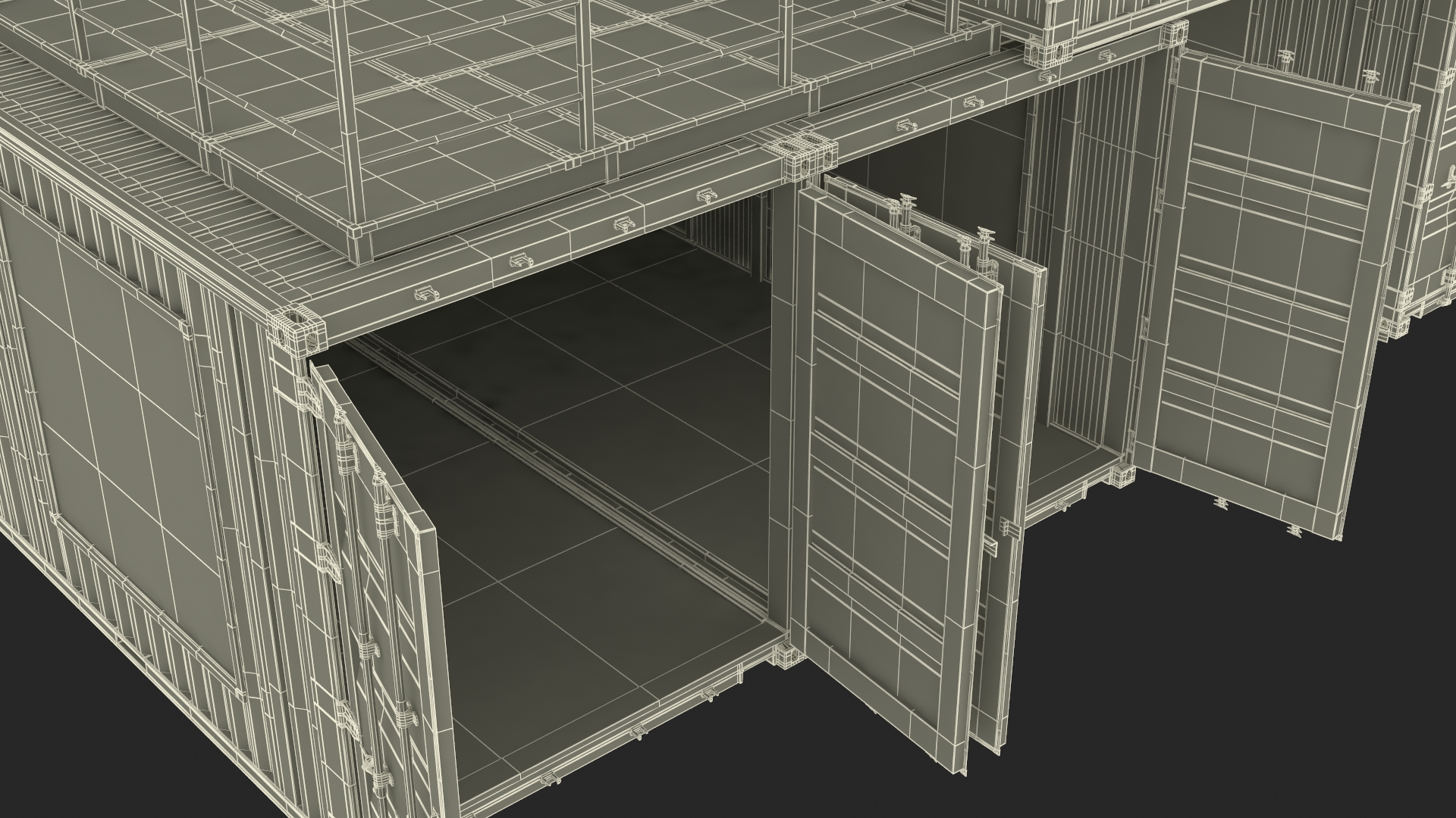 Container Office Black 3D