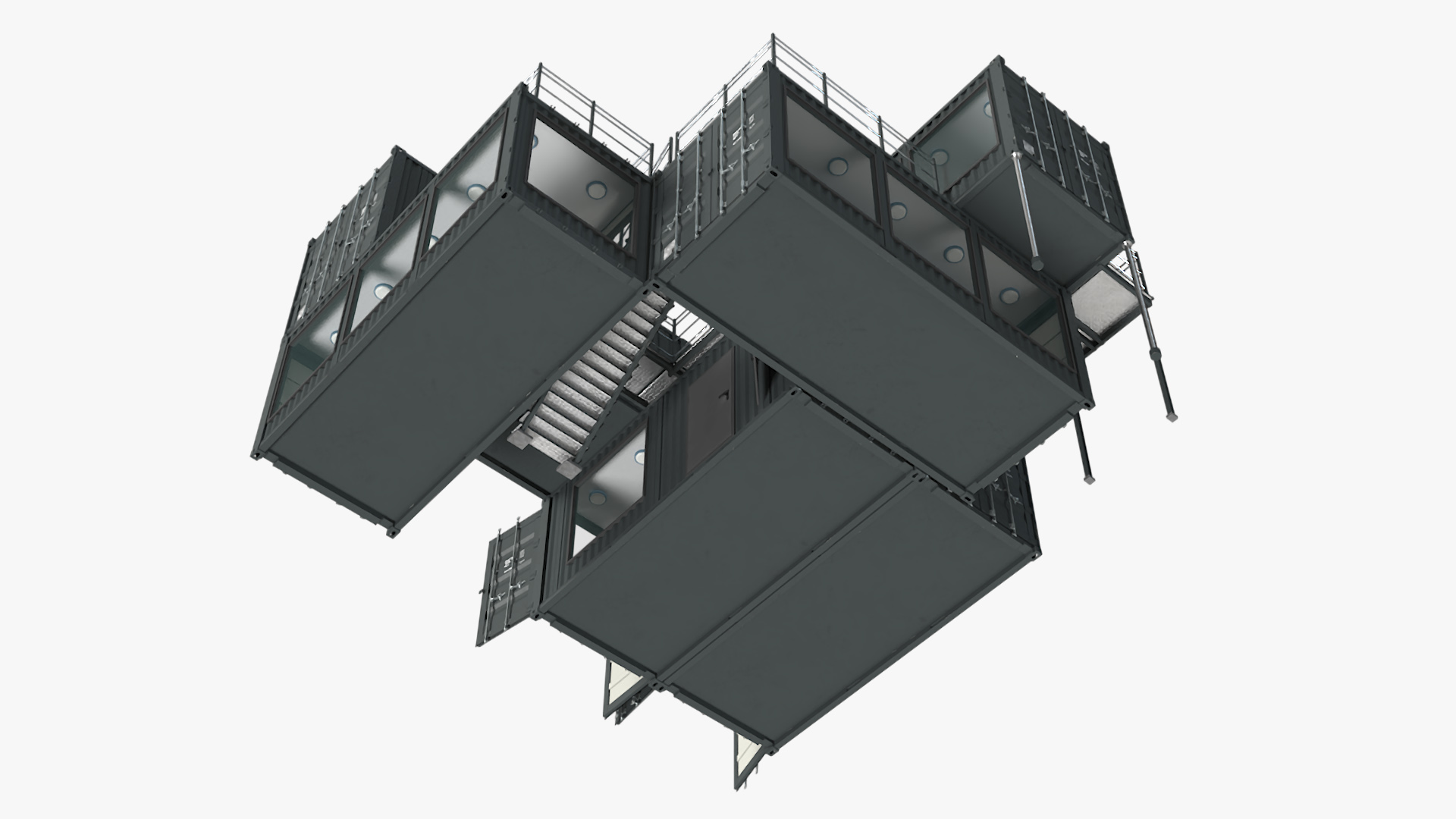 Container Office Black 3D