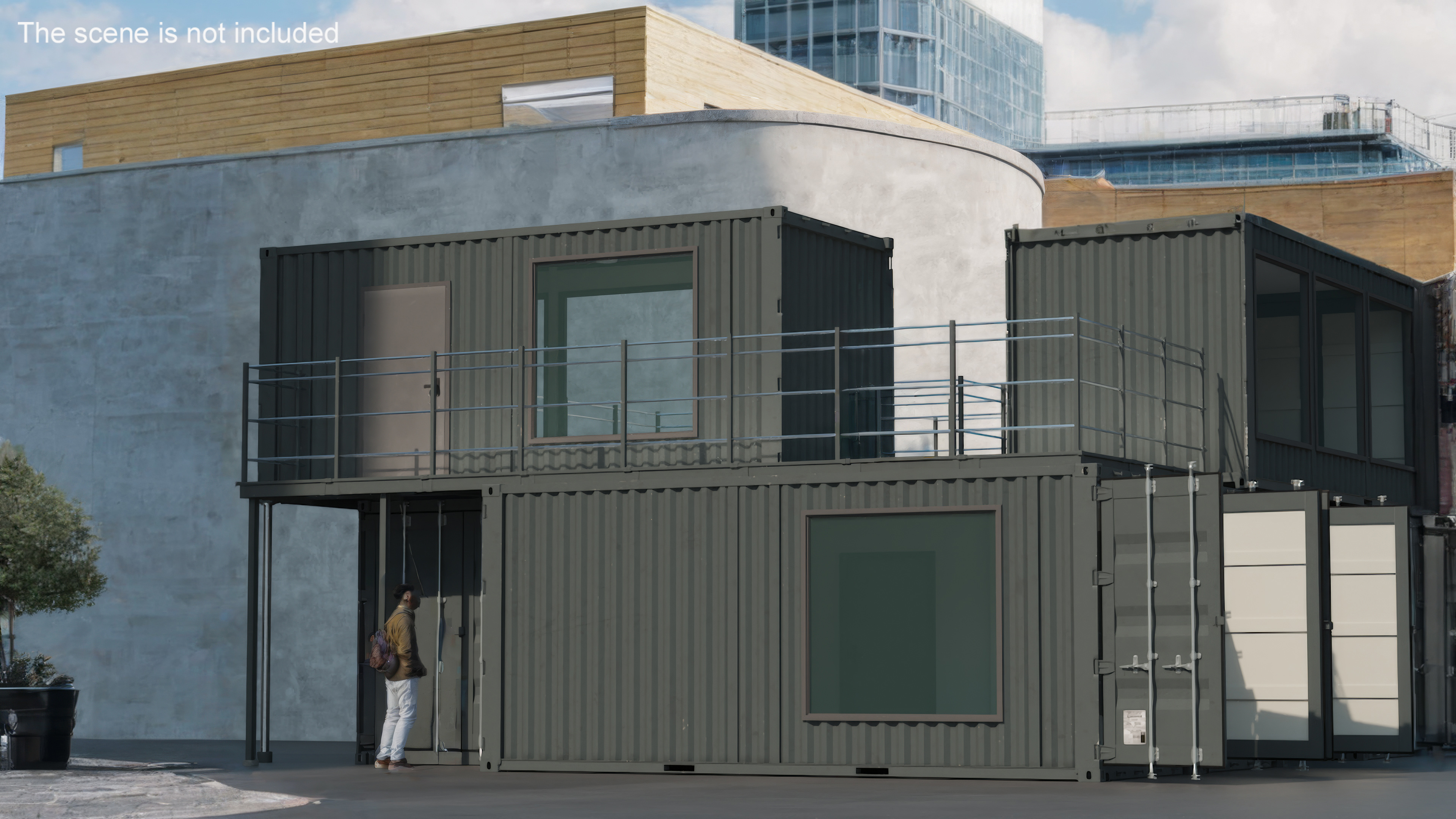 Container Office Black 3D