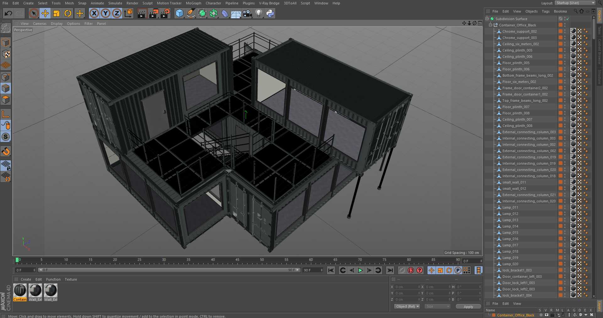 Container Office Black 3D