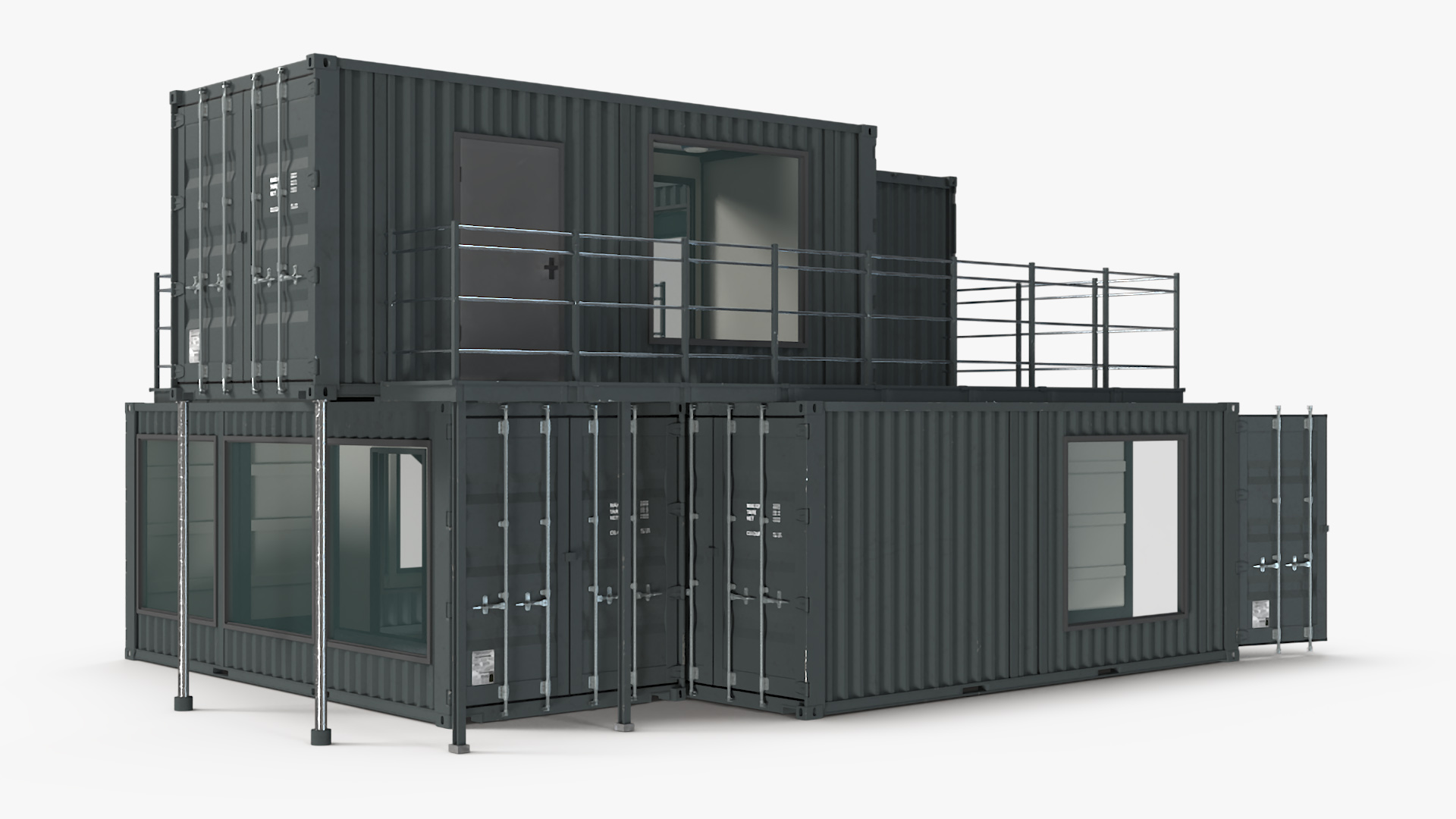 Container Office Black 3D