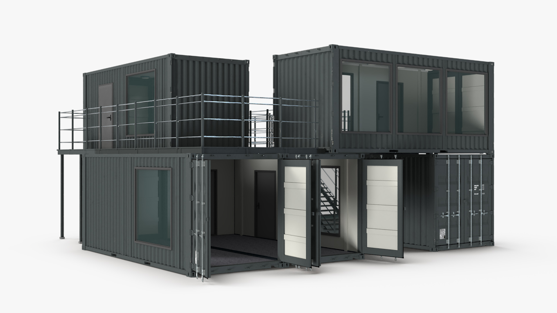 Container Office Black 3D