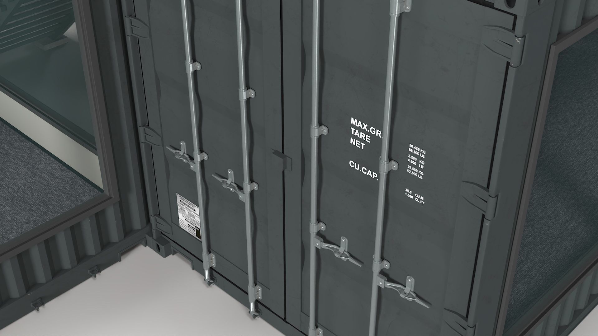 Container Office Black 3D