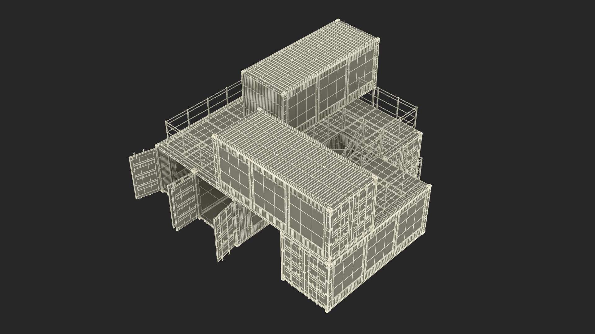 Container Office Black 3D