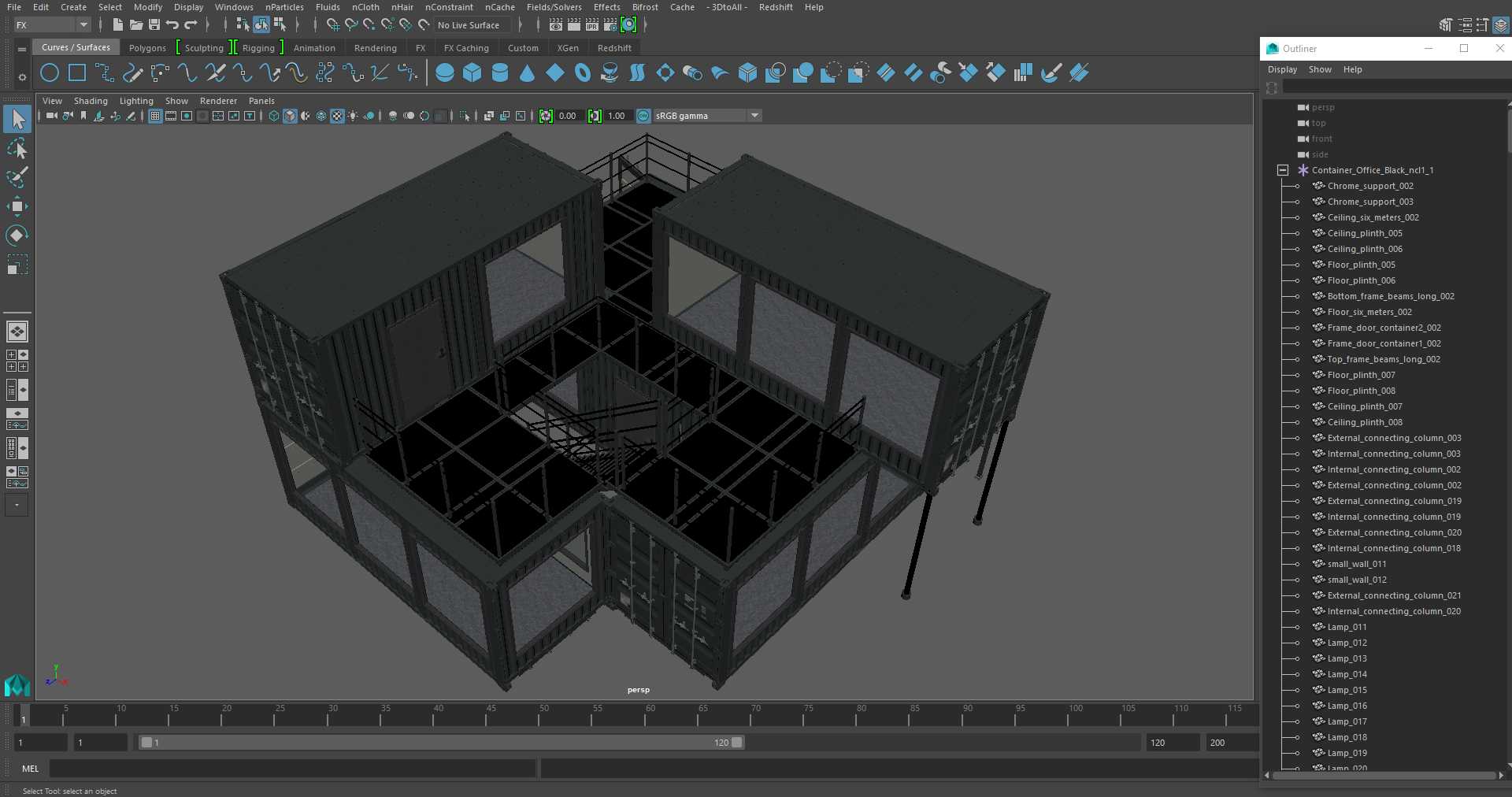 Container Office Black 3D