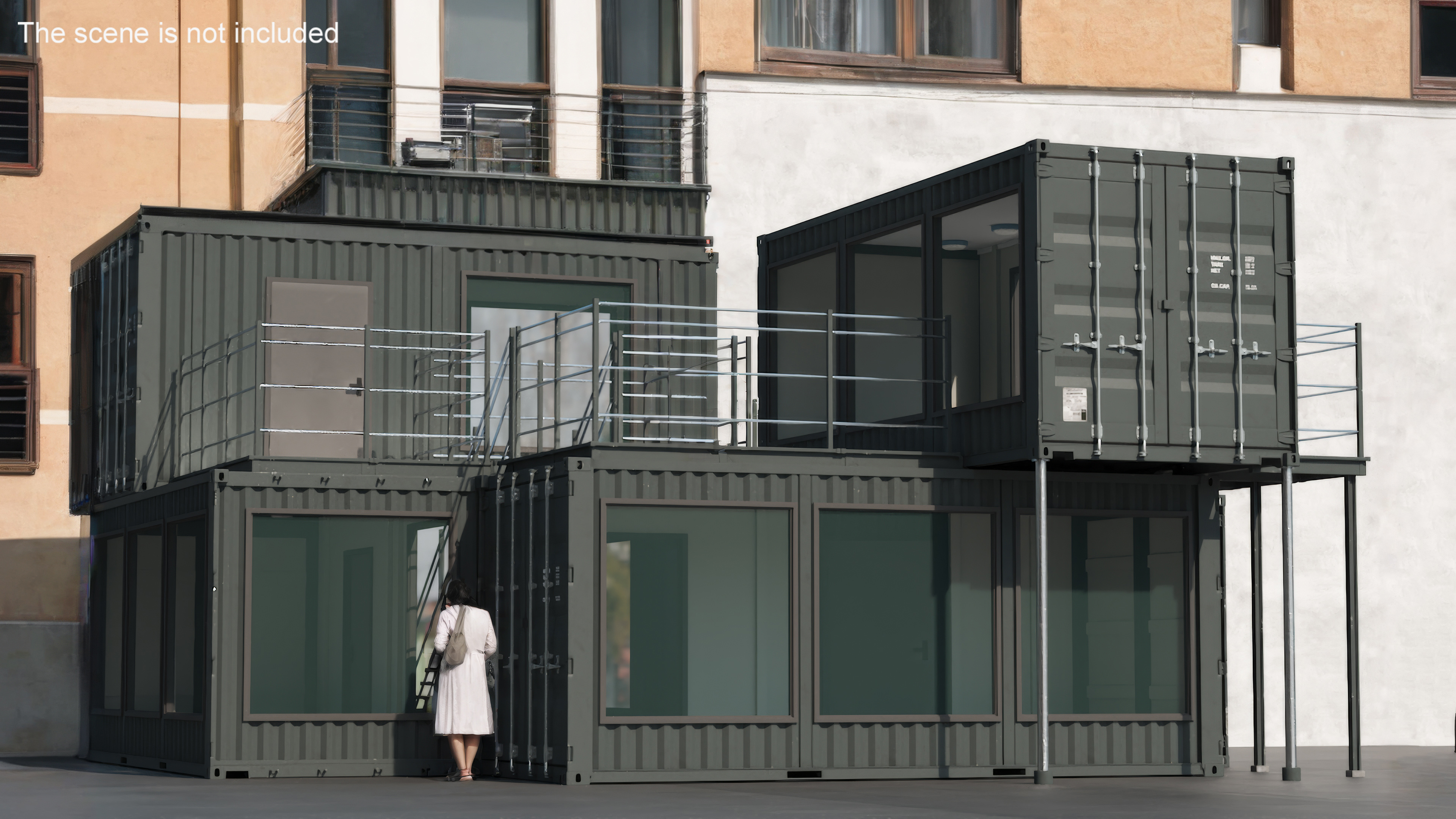 Container Office Black 3D