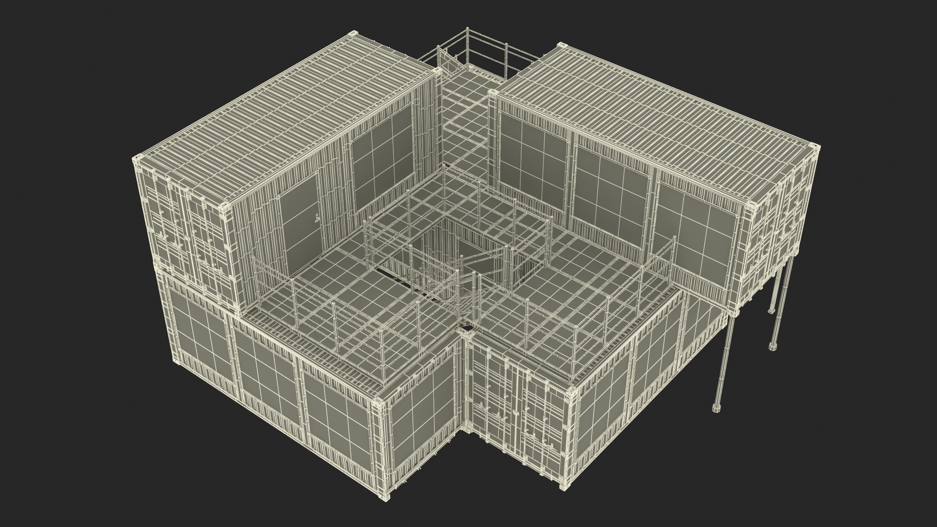 Container Office Black 3D