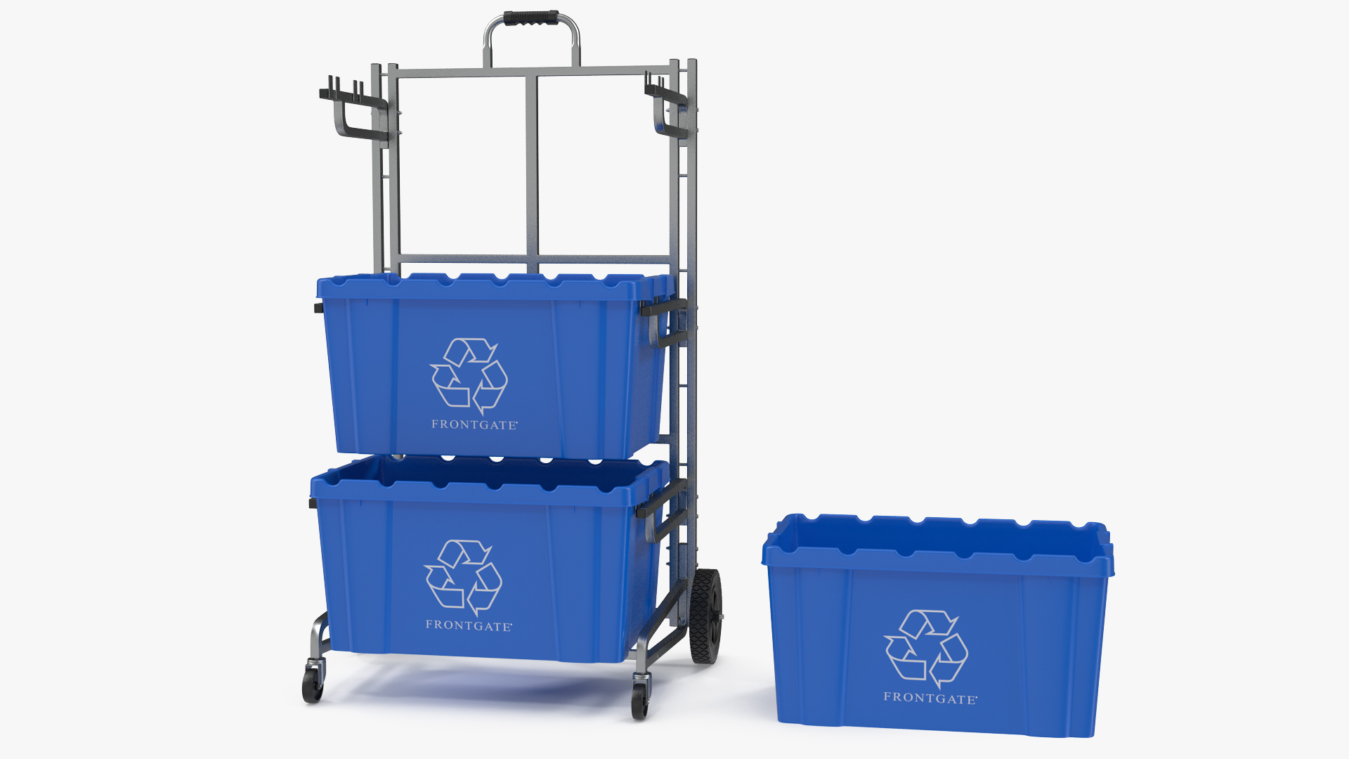 Frontgate Recycling Cart with Bins 3D model