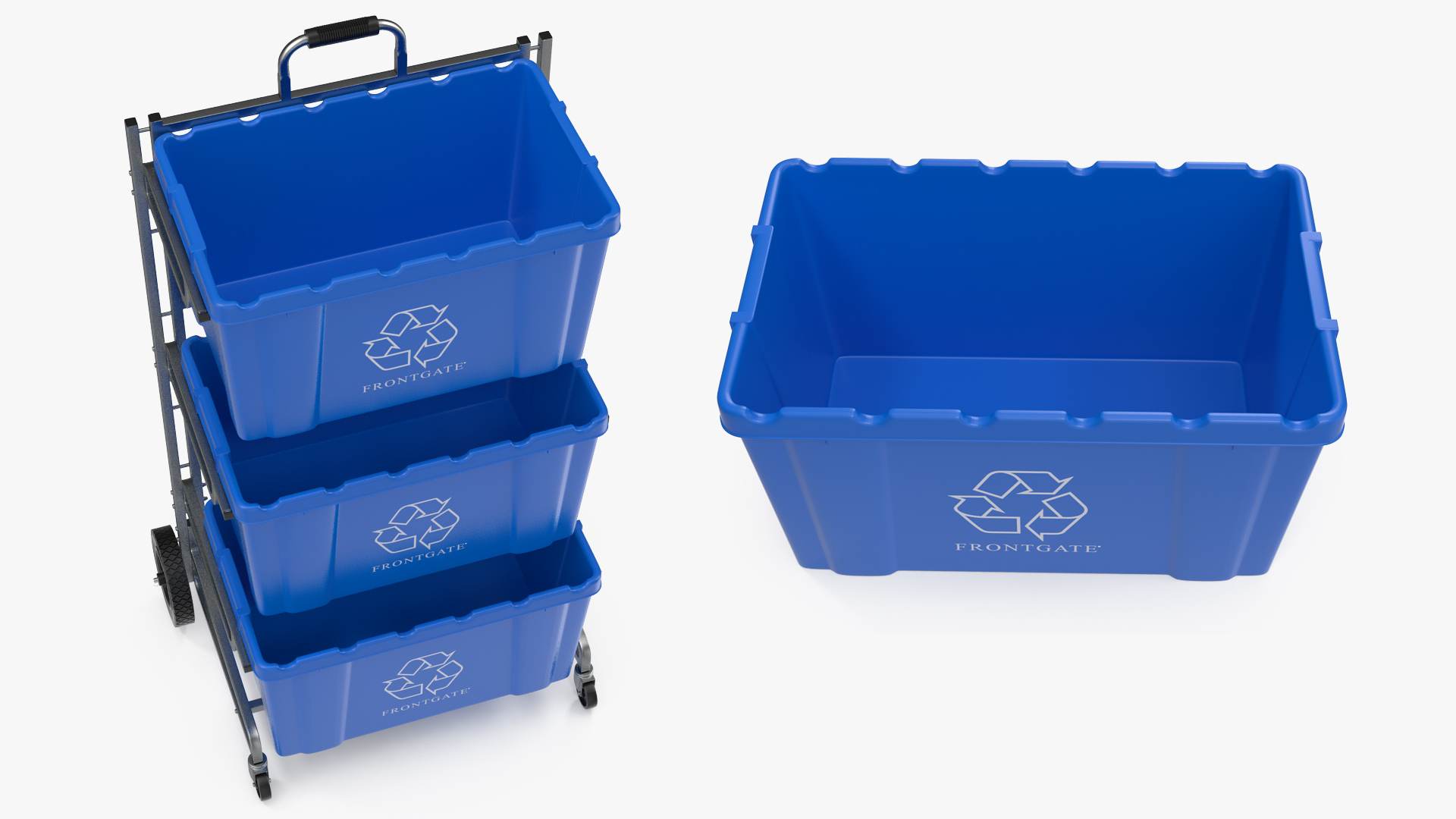 Frontgate Recycling Cart with Bins 3D model
