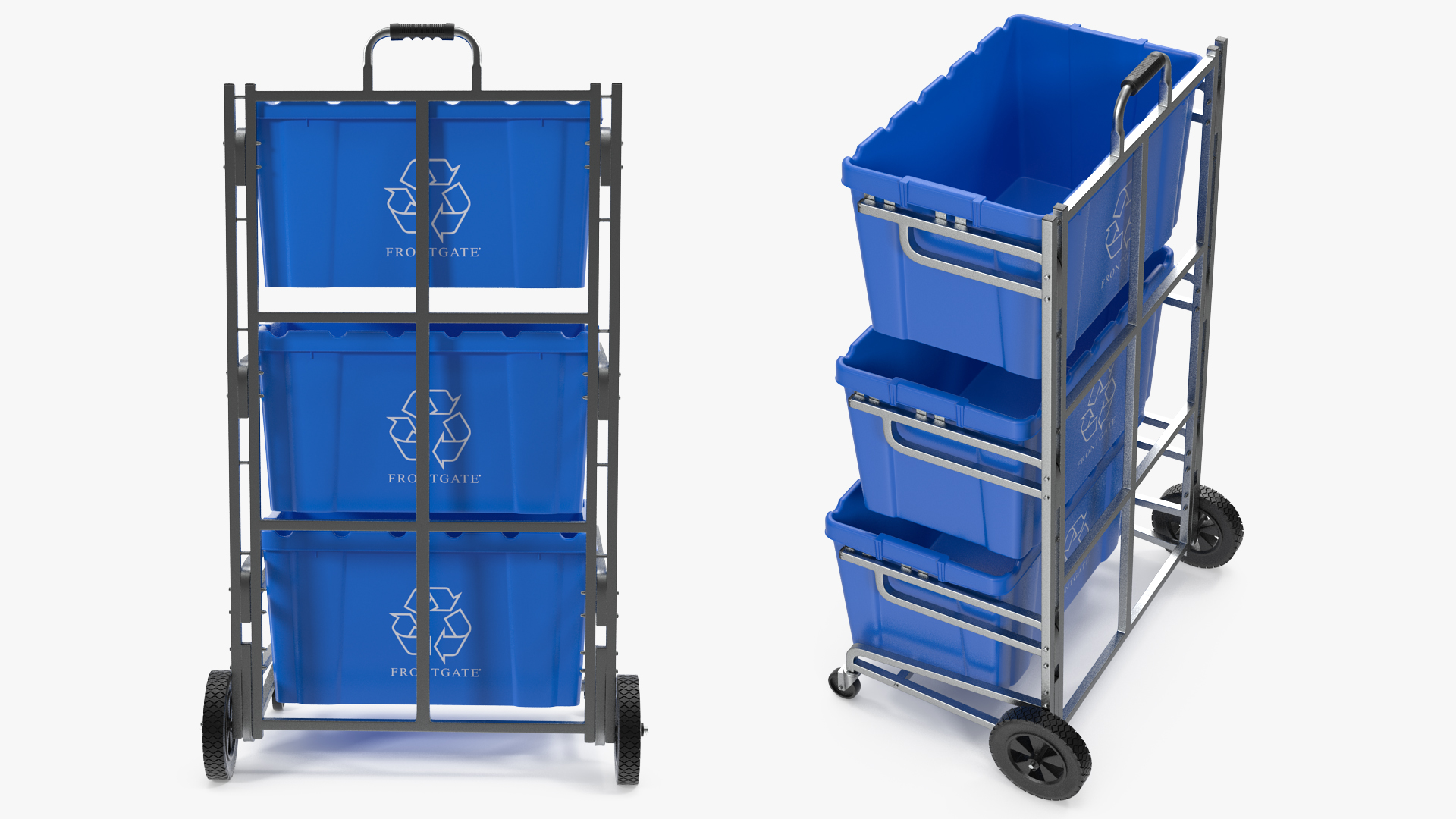 Frontgate Recycling Cart with Bins 3D model