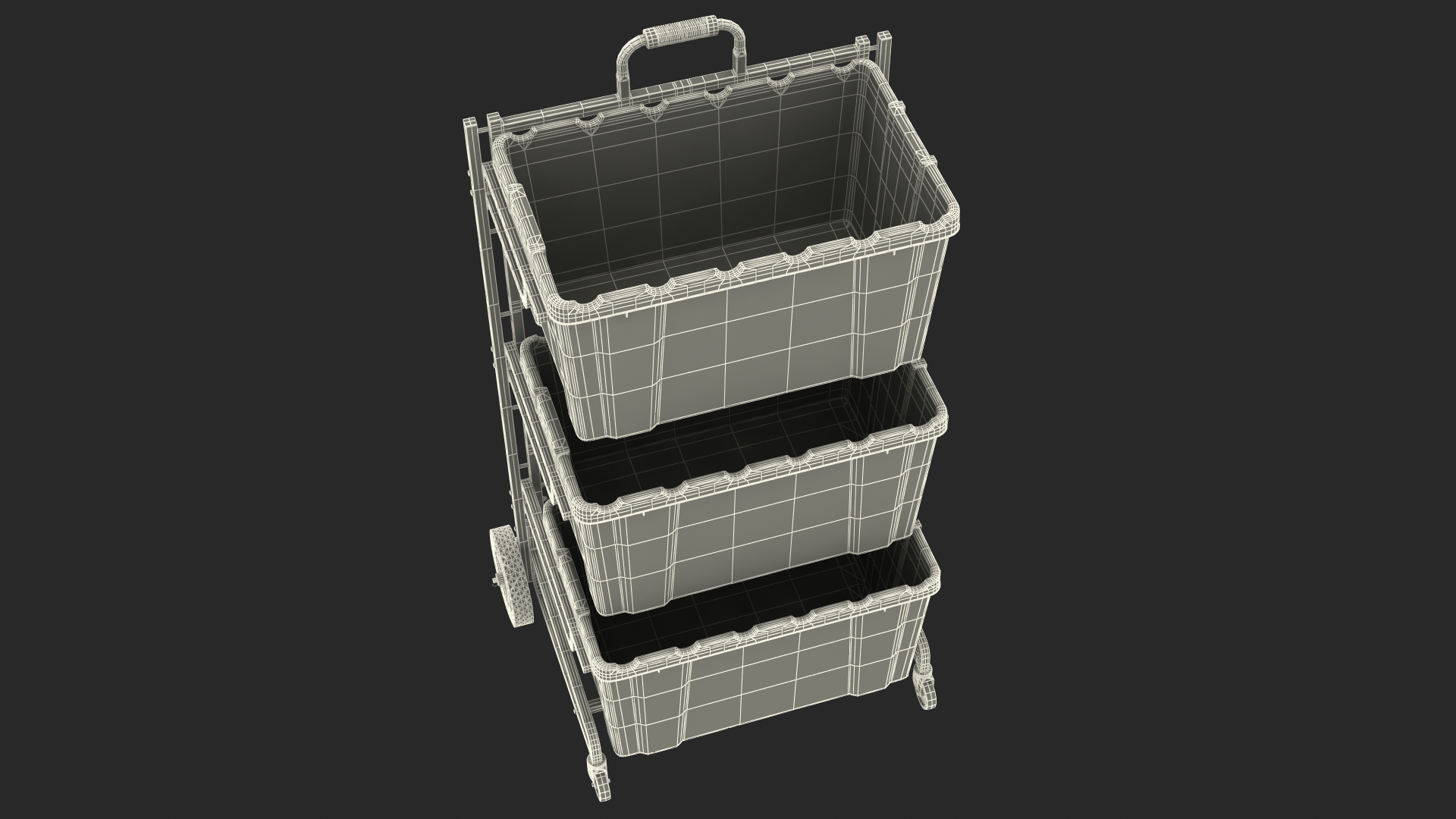 Frontgate Recycling Cart with Bins 3D model