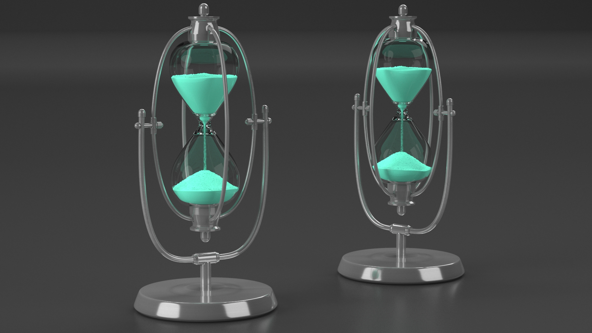 3D Rotating Brass Hourglass Timer With Stand