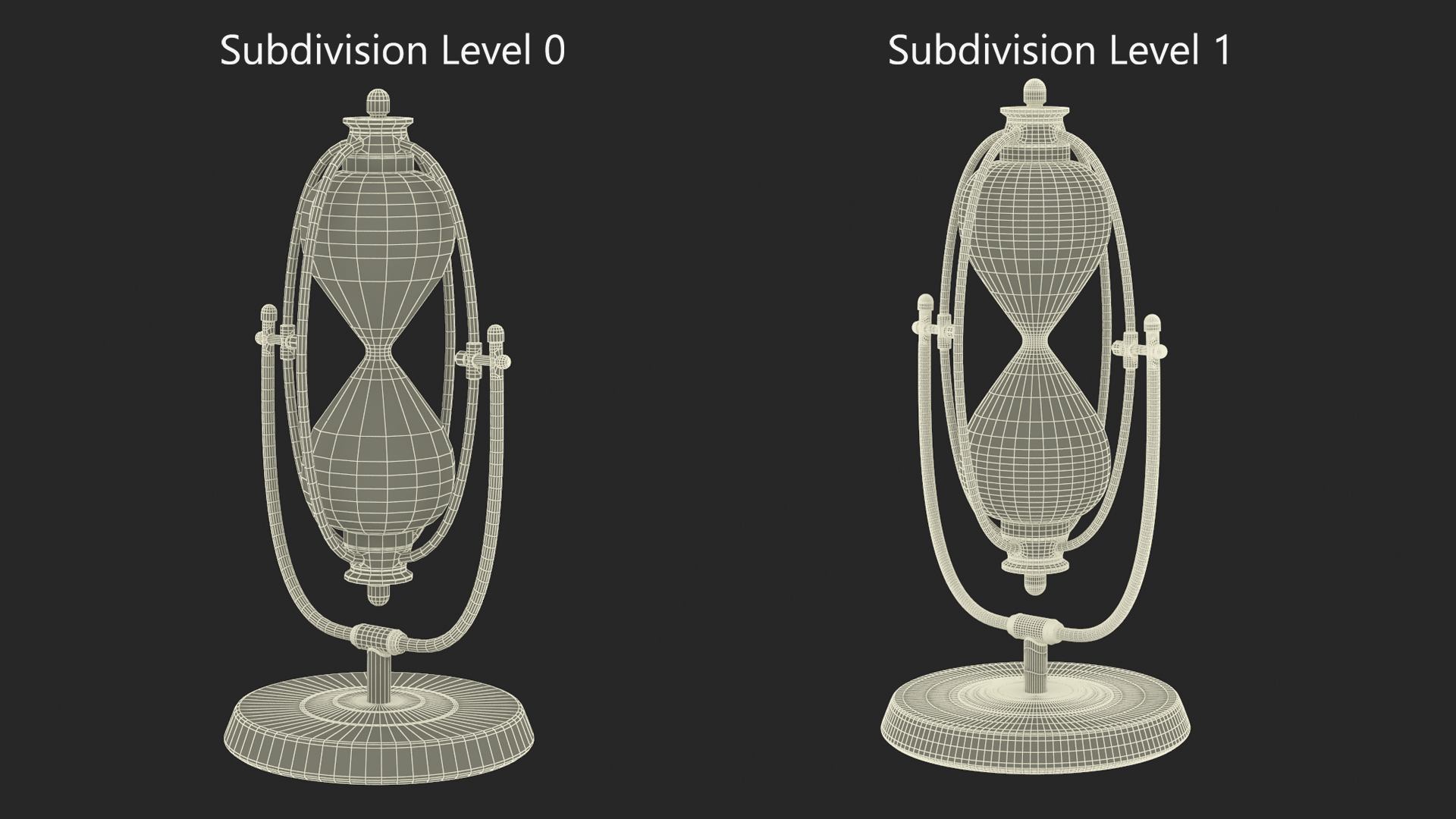 3D Rotating Brass Hourglass Timer With Stand