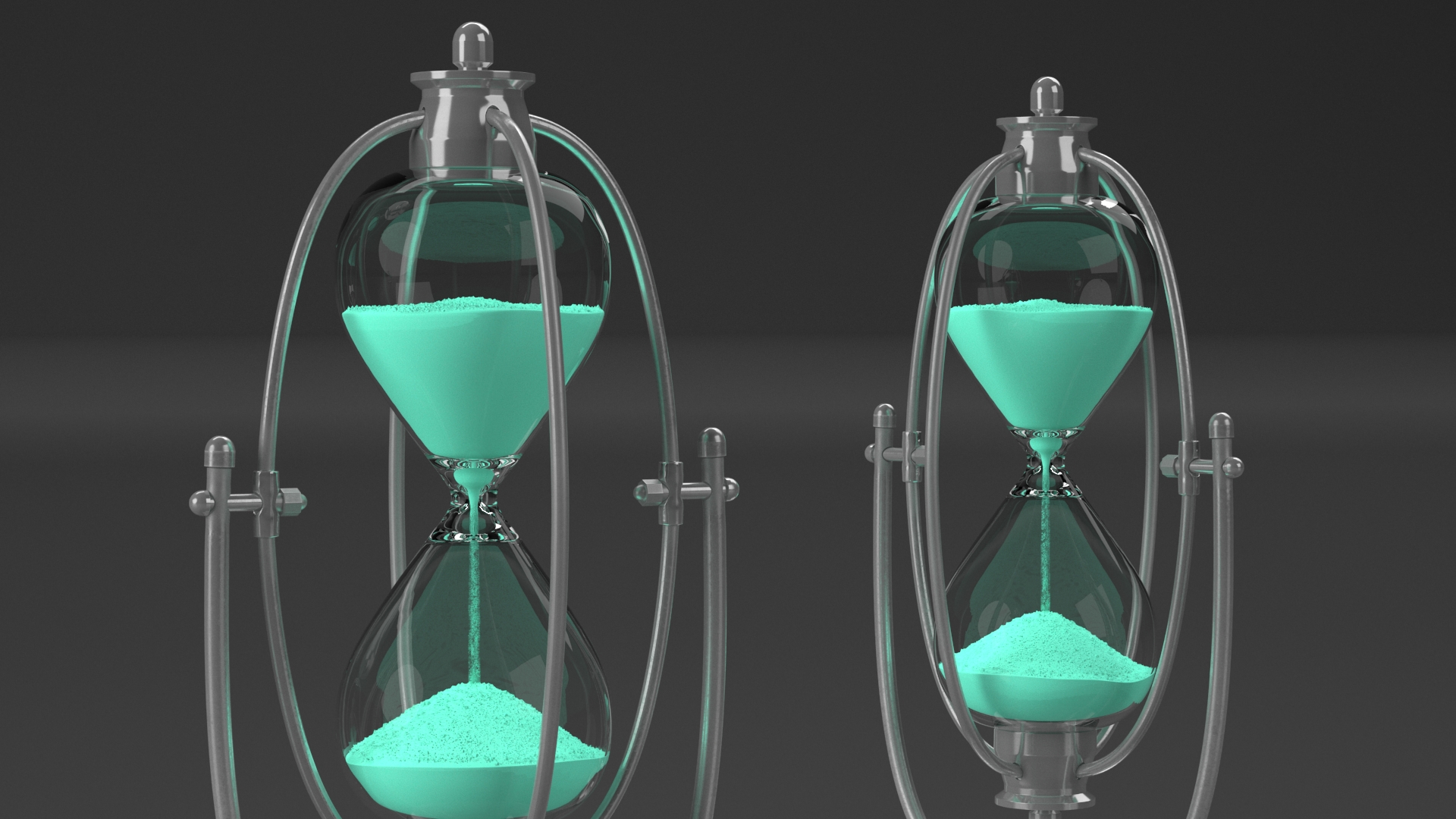 3D Rotating Brass Hourglass Timer With Stand