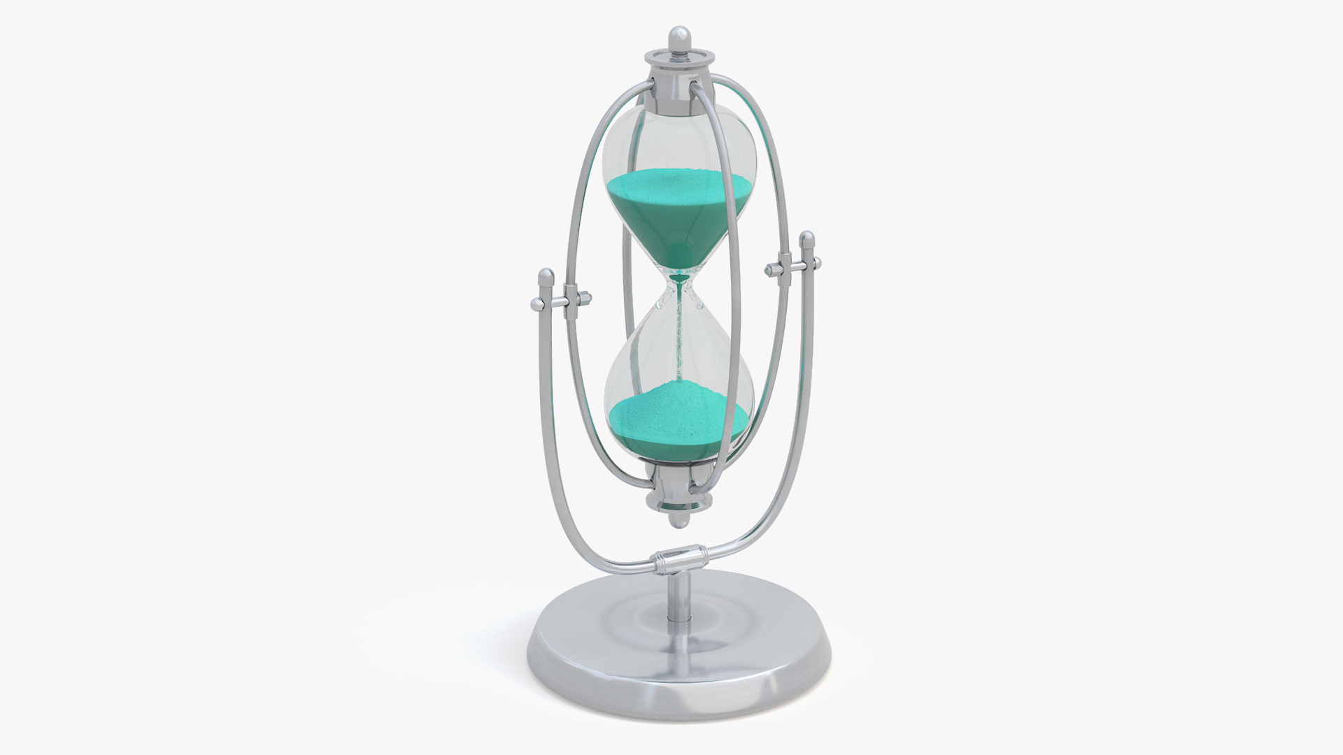 3D Rotating Brass Hourglass Timer With Stand