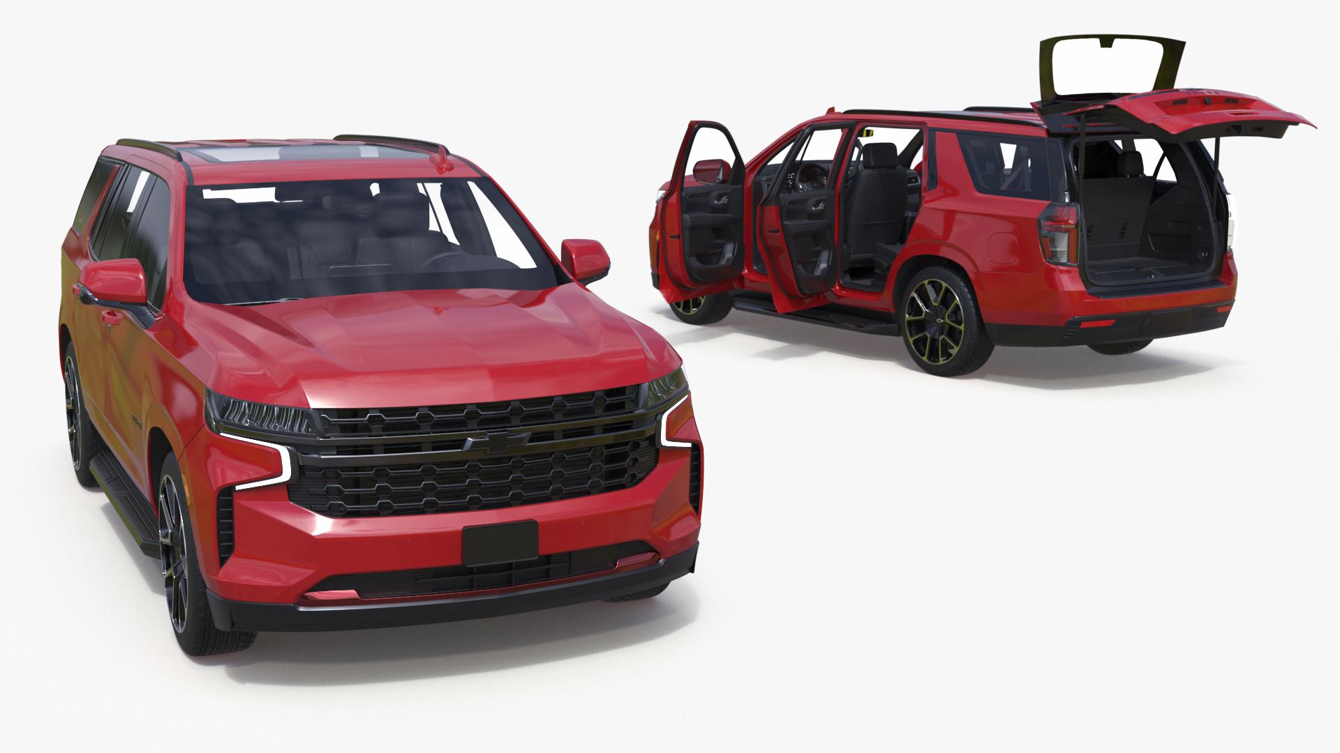 3D Red SUV Chevrolet Tahoe 2024 model