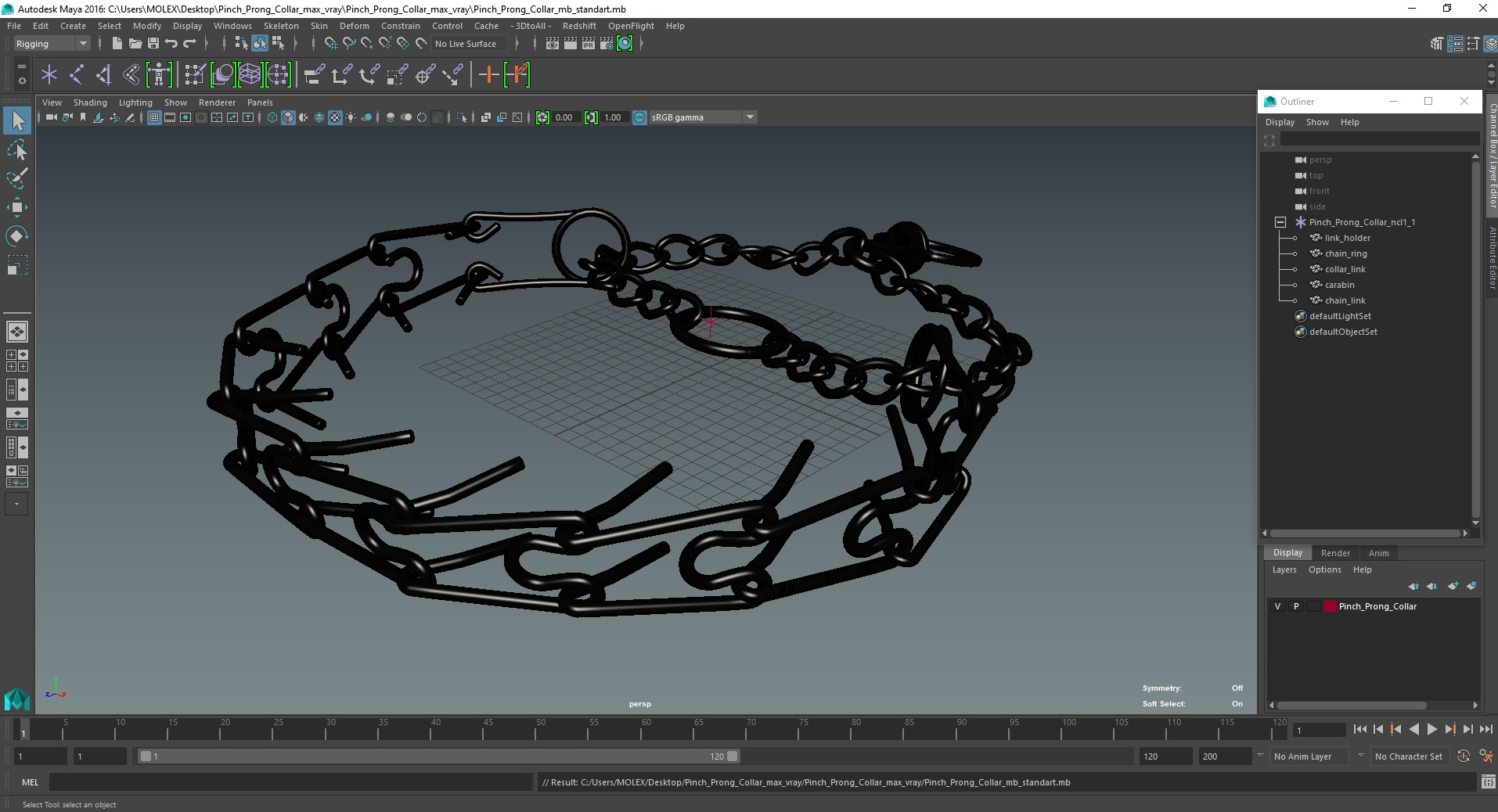 3D Pinch Prong Collar model