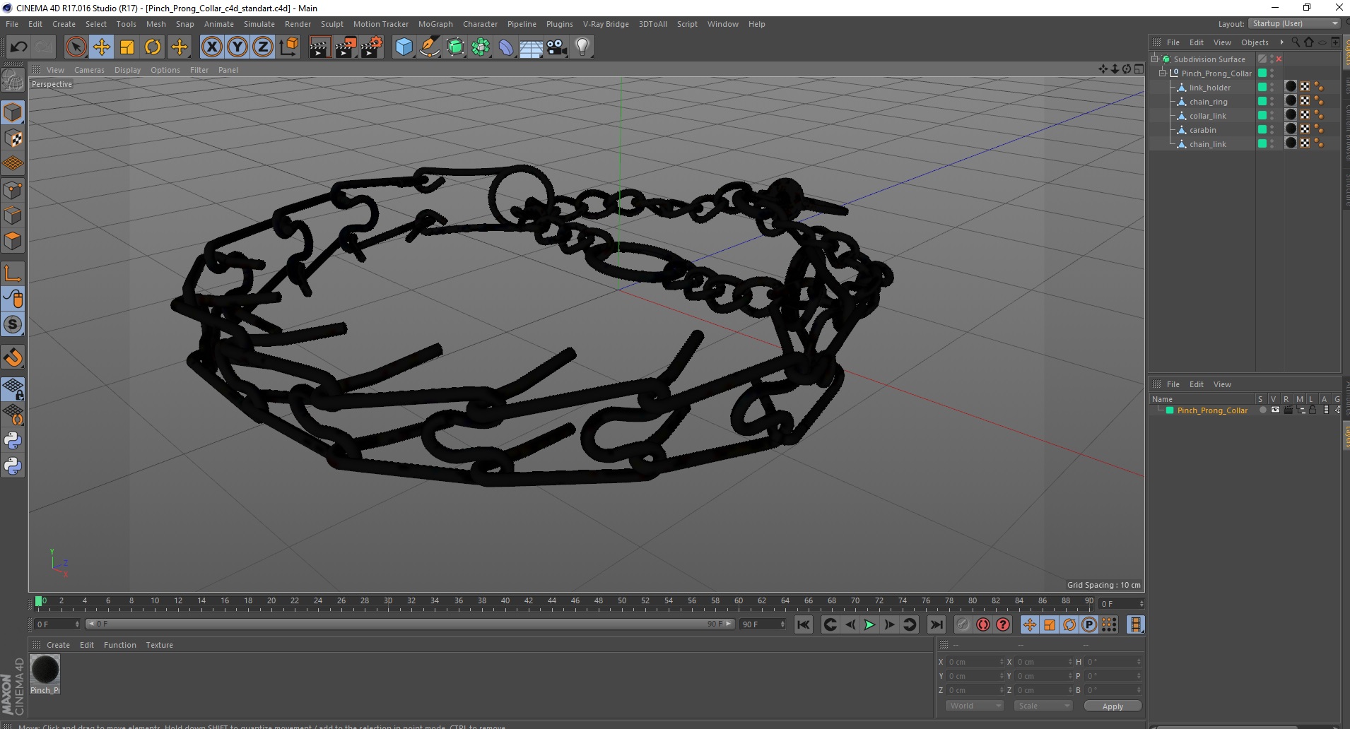 3D Pinch Prong Collar model