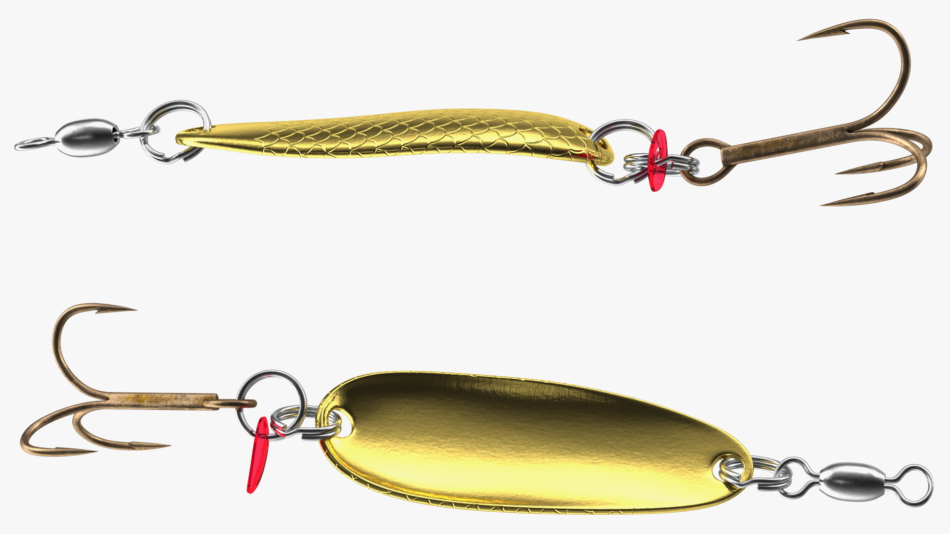 Gold Trolling Spoon Lure 3D model
