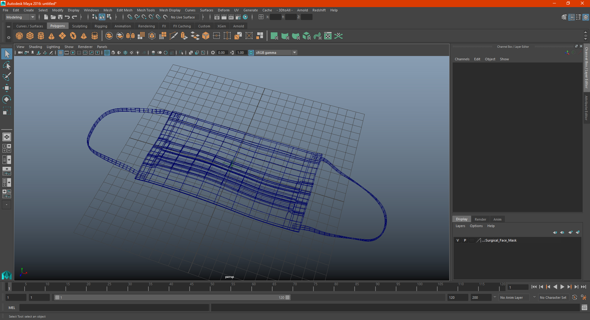 3D Surgical Face Mask model
