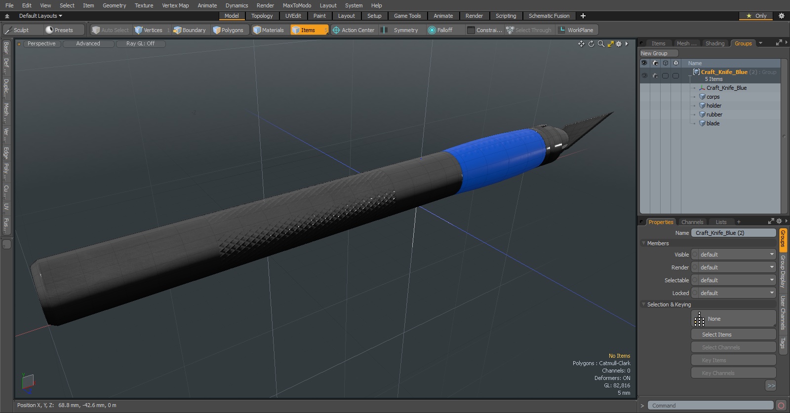 3D Craft Knife Blue