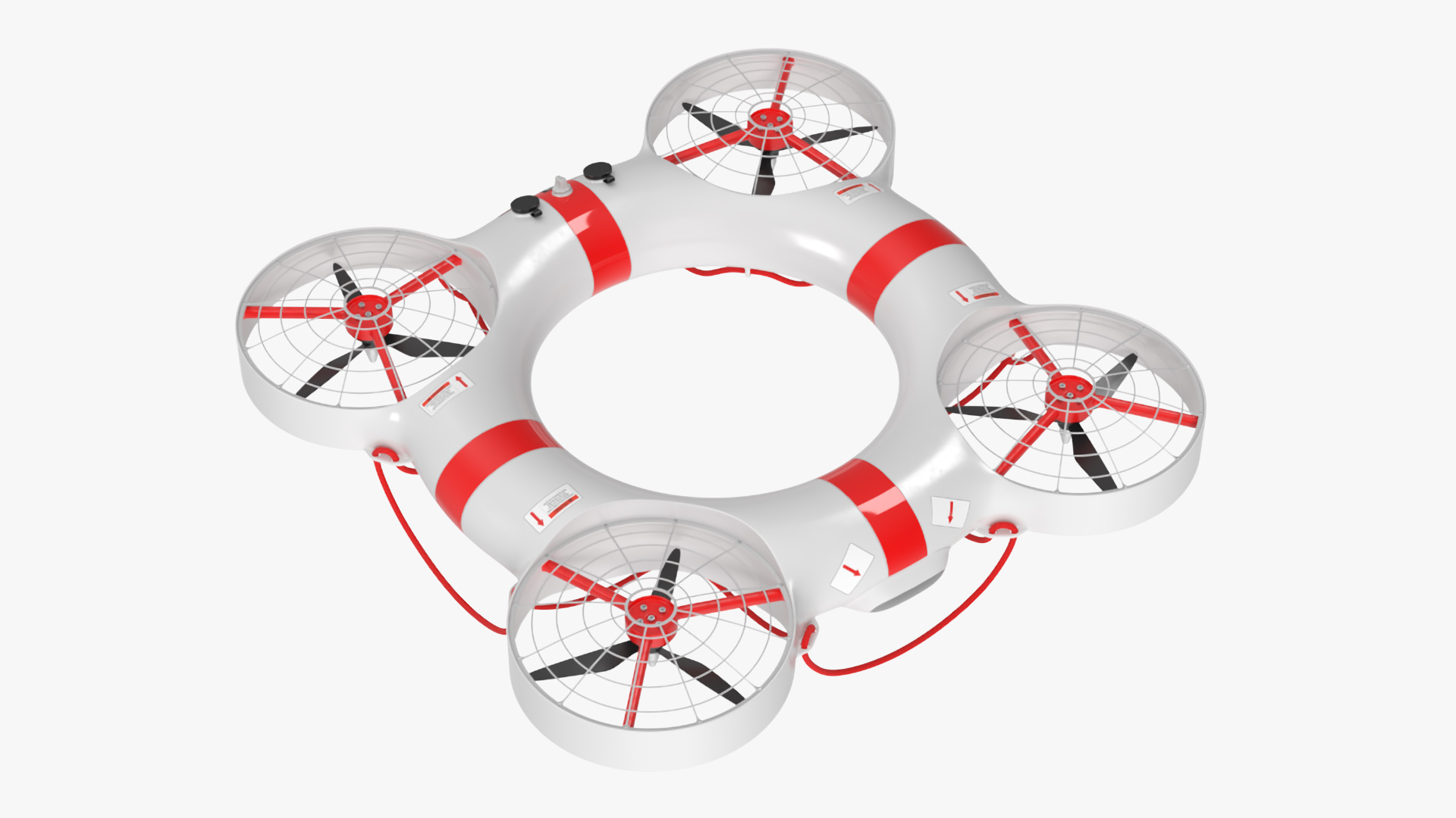 3D model Hybrid Rescue Drone White