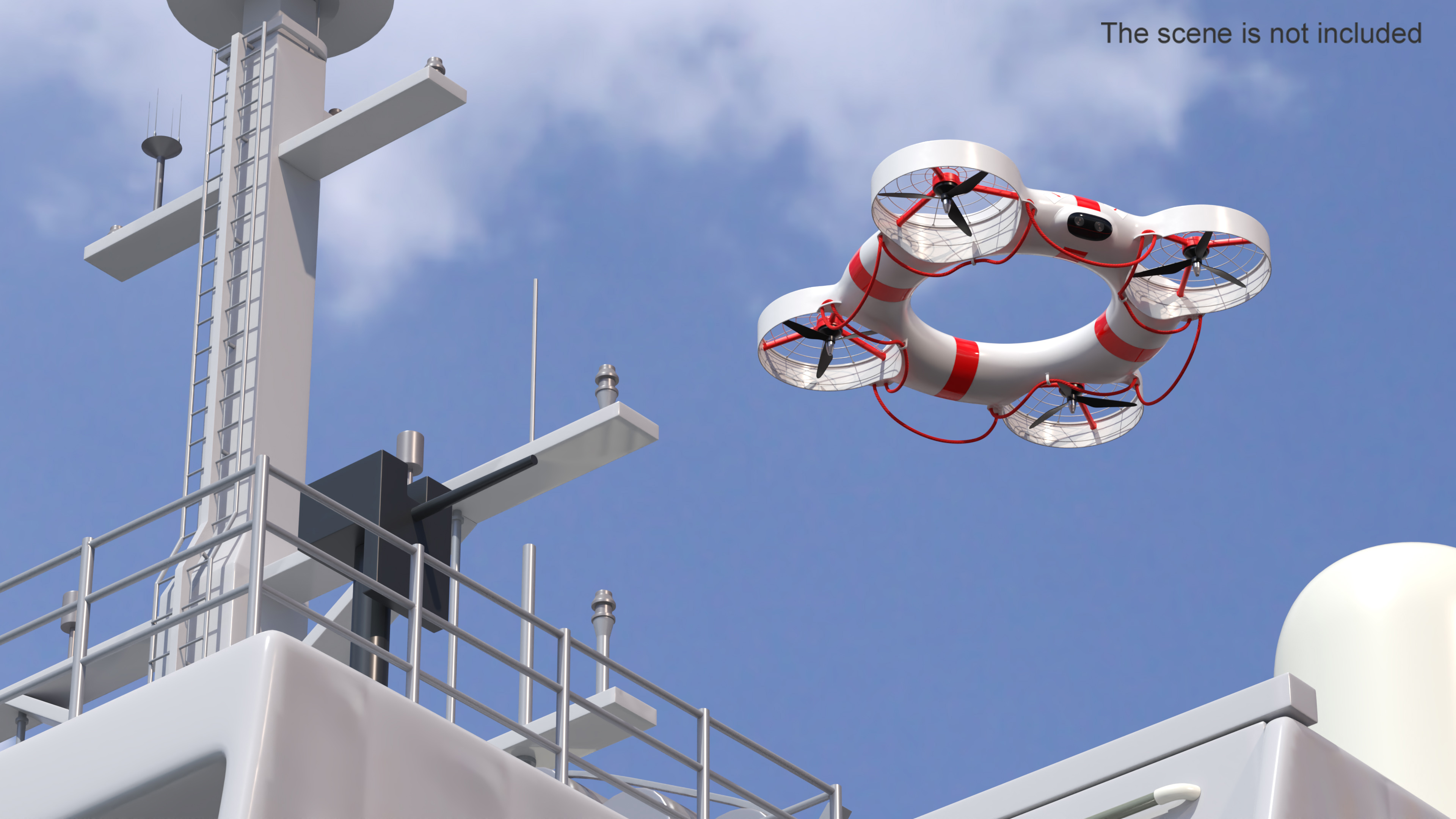 3D model Hybrid Rescue Drone White