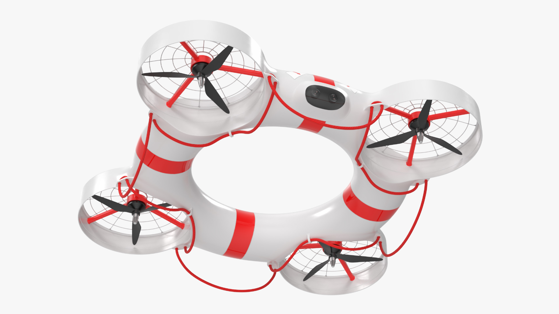 3D model Hybrid Rescue Drone White