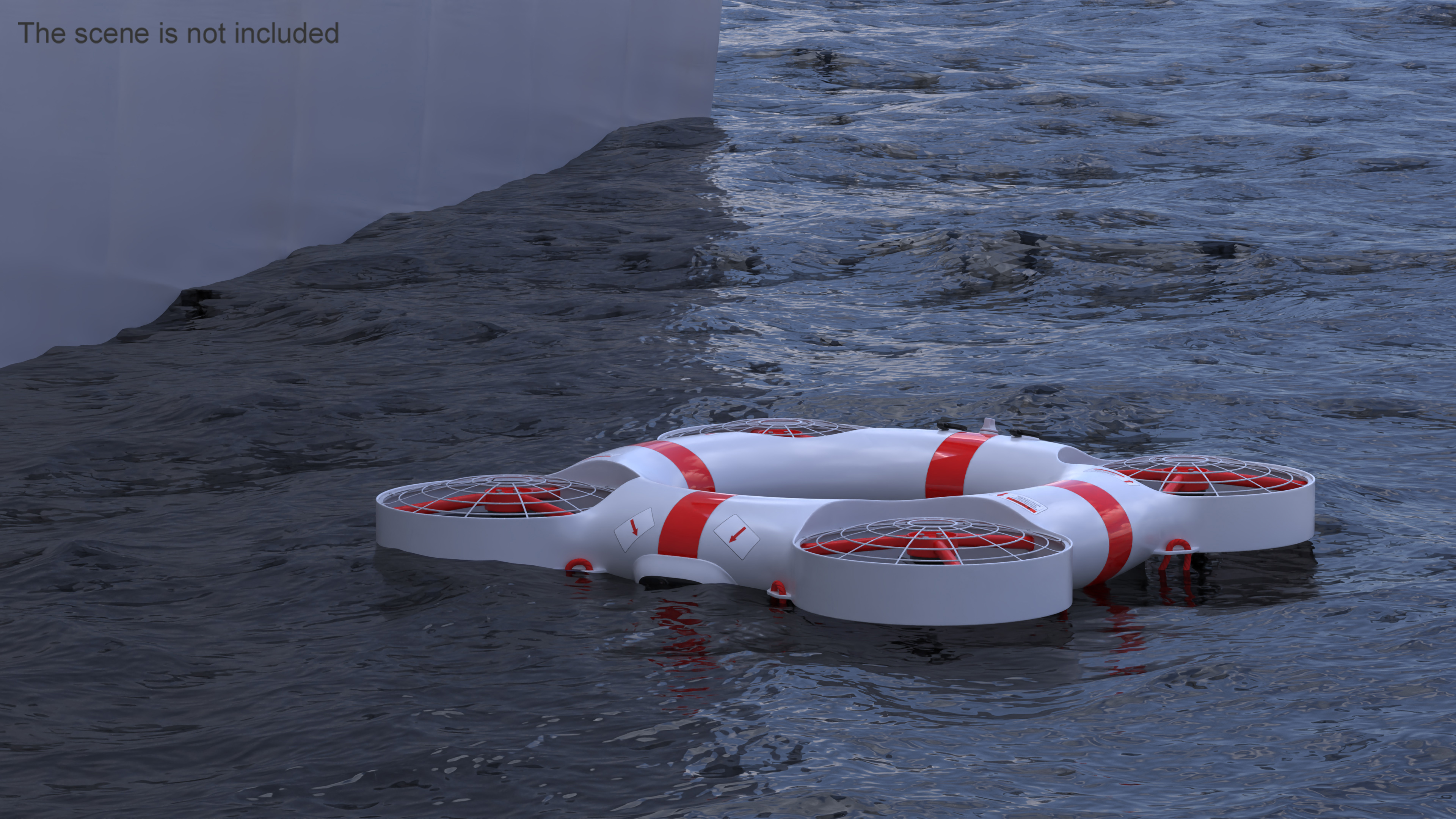 3D model Hybrid Rescue Drone White