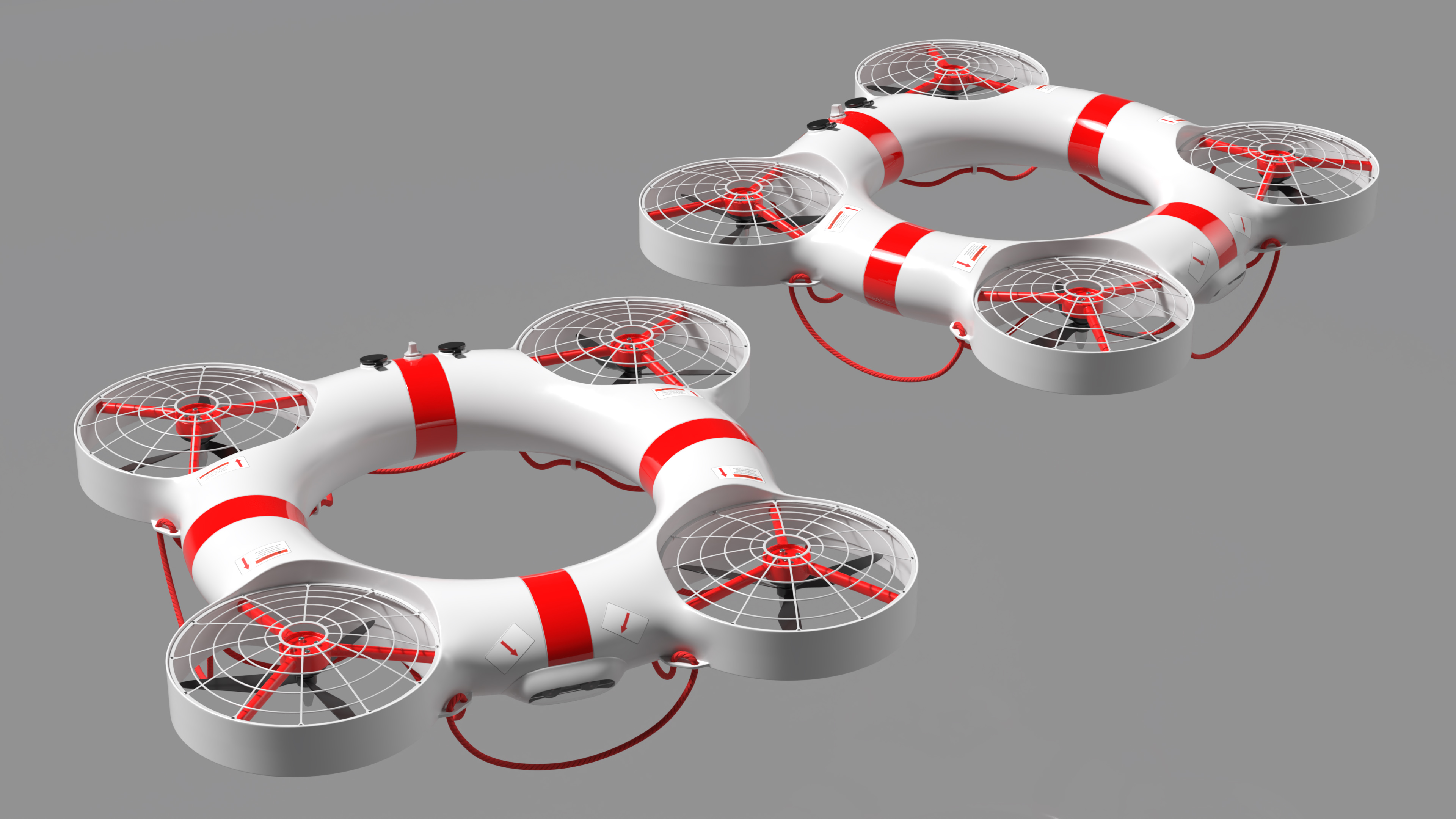 3D model Hybrid Rescue Drone White