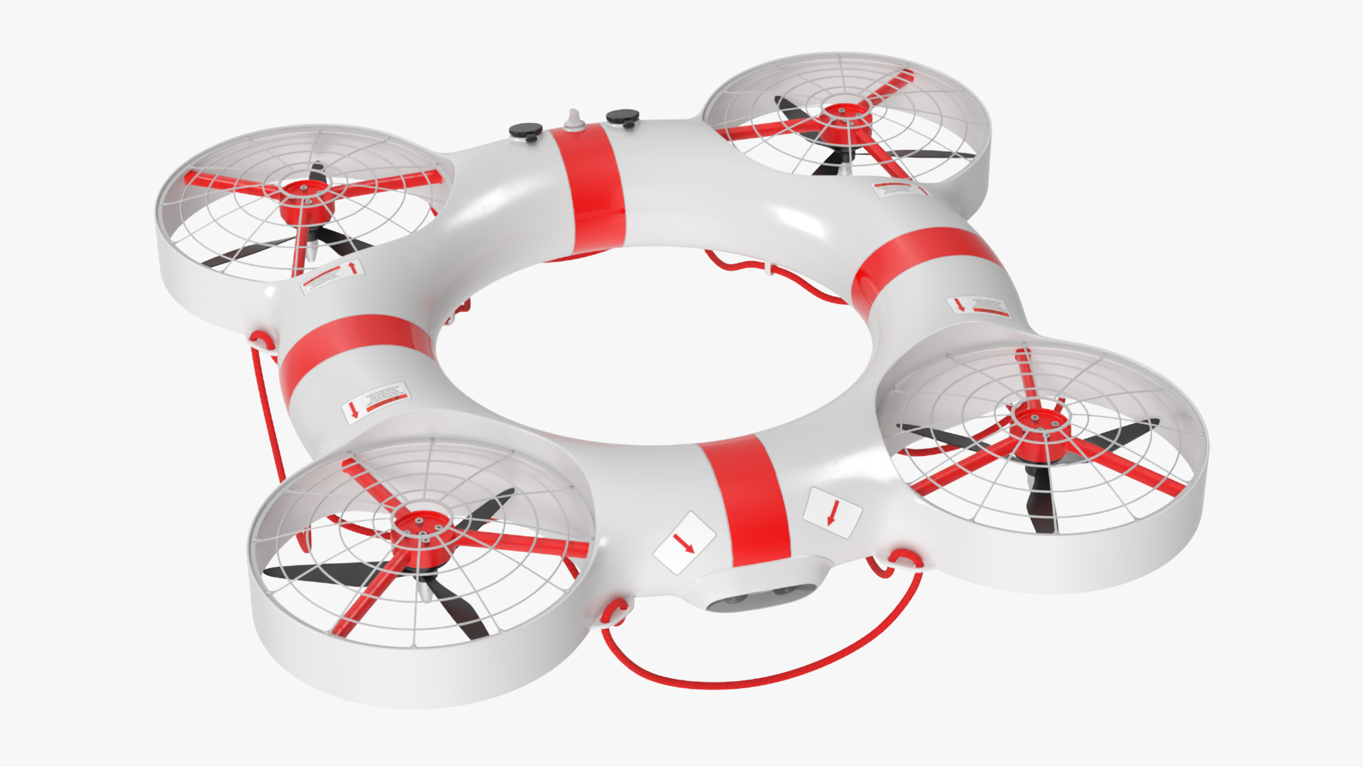3D model Hybrid Rescue Drone White