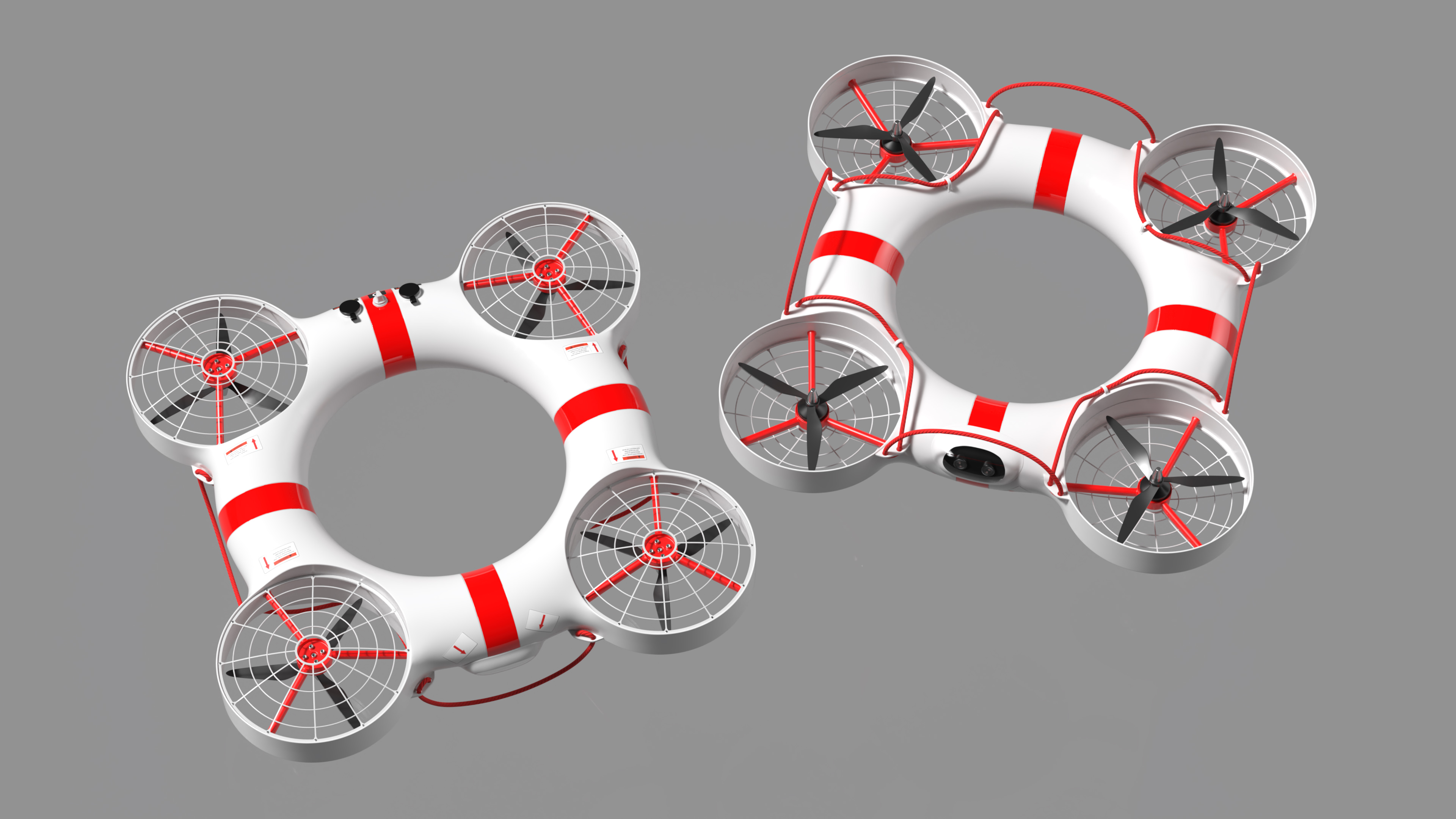 3D model Hybrid Rescue Drone White