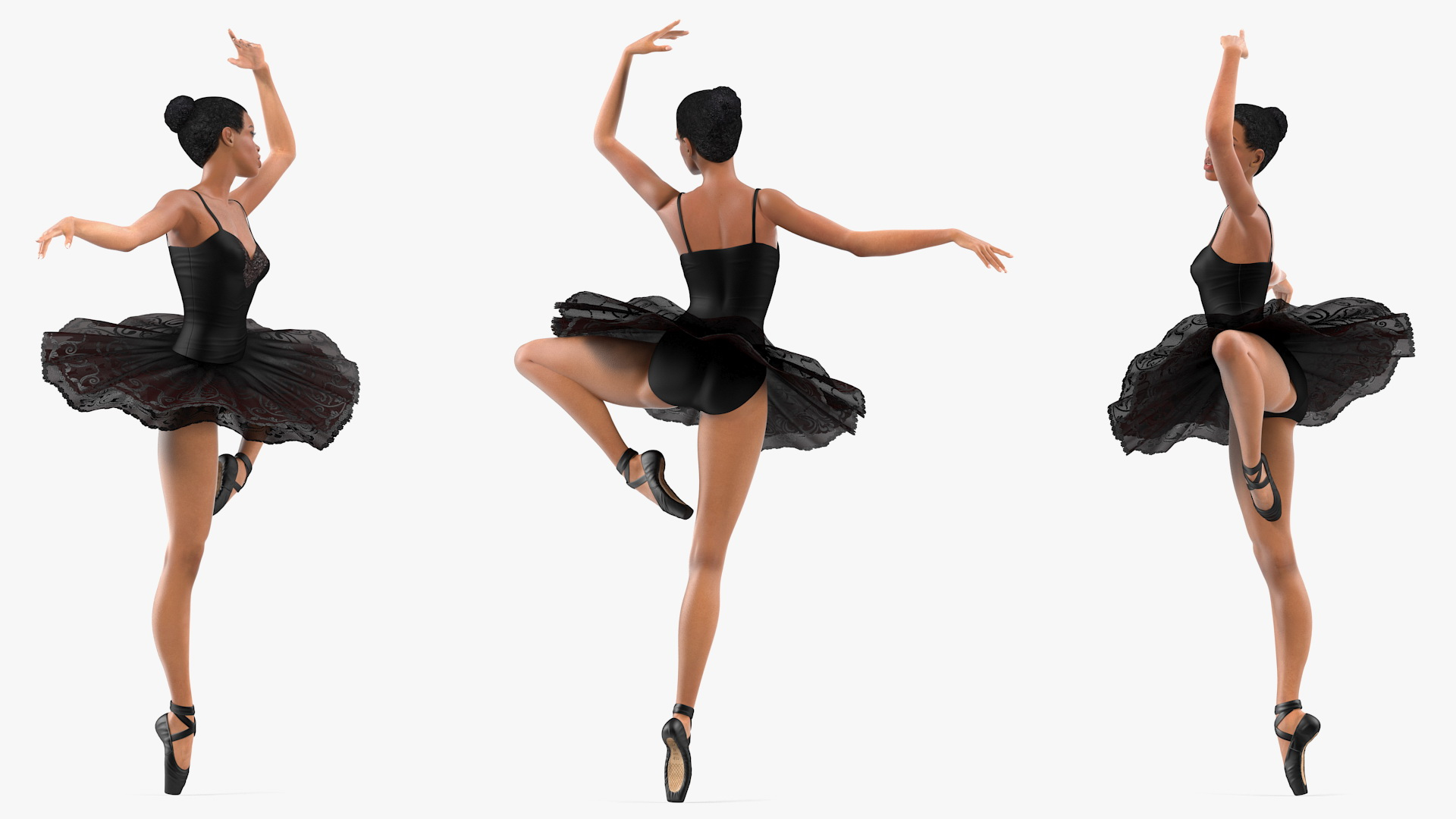 Photo Studio Setup with Female Ballet Dancer 3D model