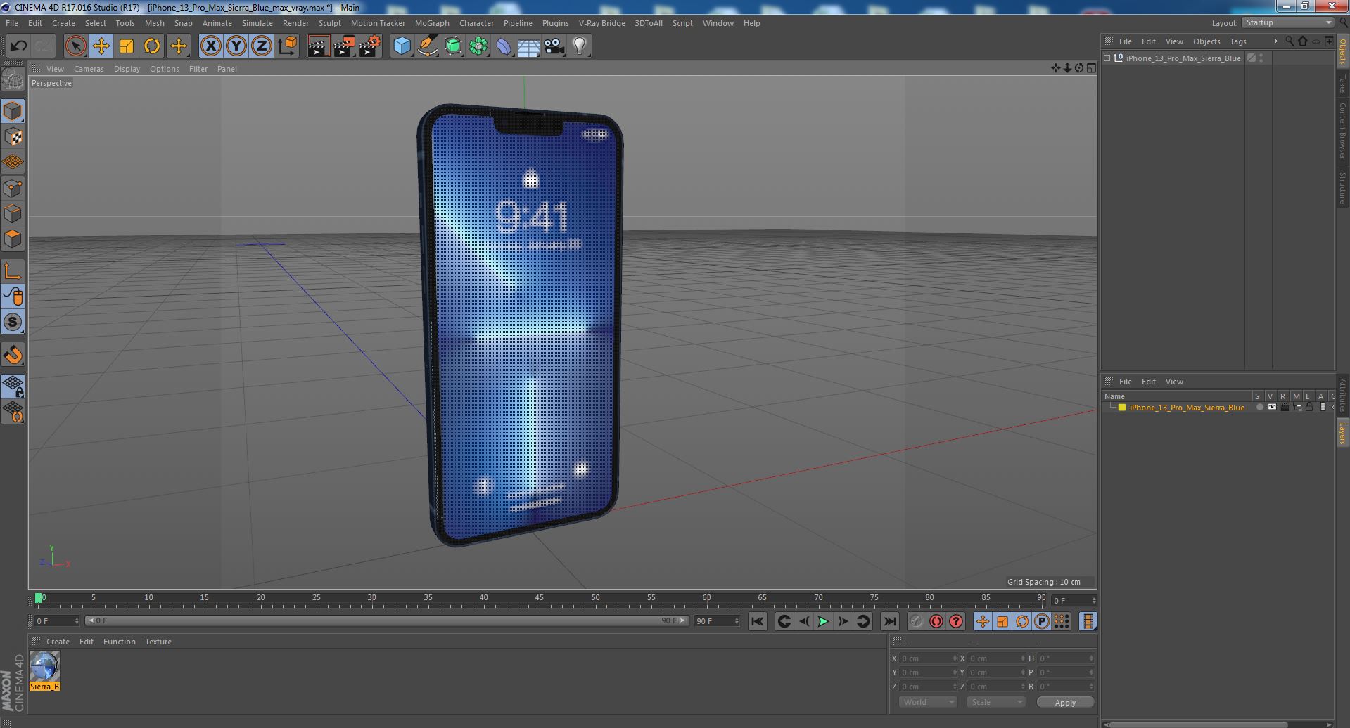 iPhone 13 Pro Max Sierra Blue 3D model
