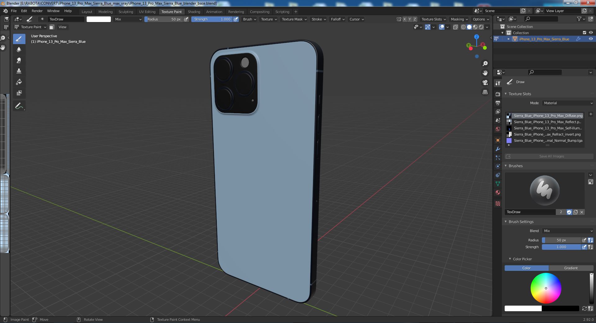 iPhone 13 Pro Max Sierra Blue 3D model