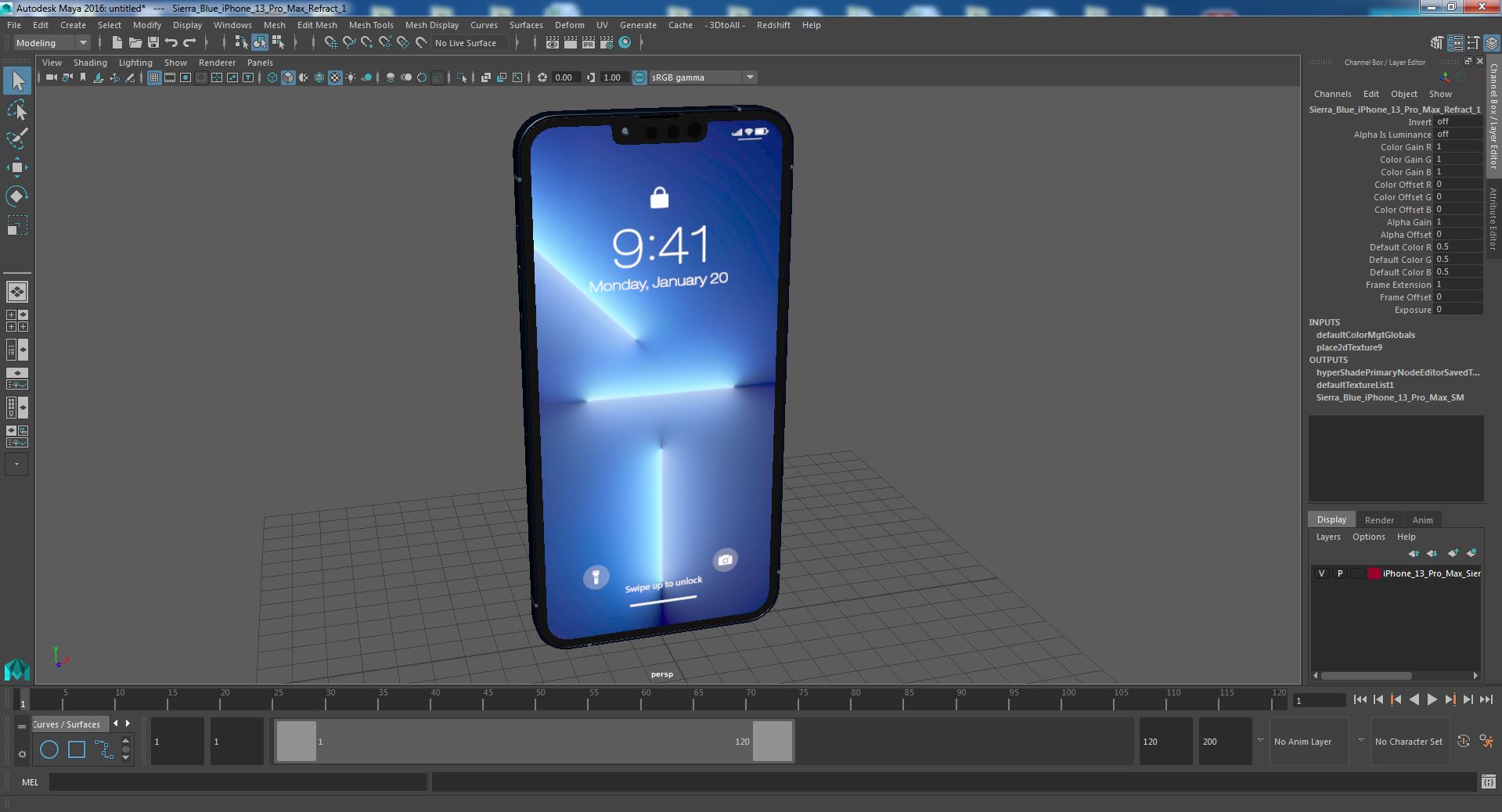 iPhone 13 Pro Max Sierra Blue 3D model