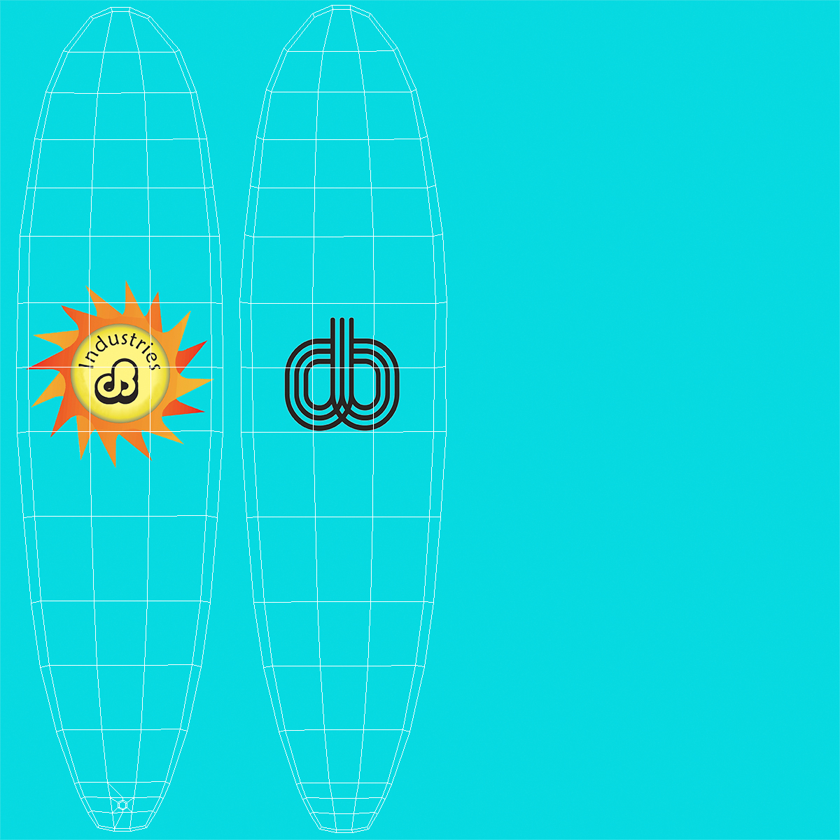 Classic Longboard Surfboards Set 3D