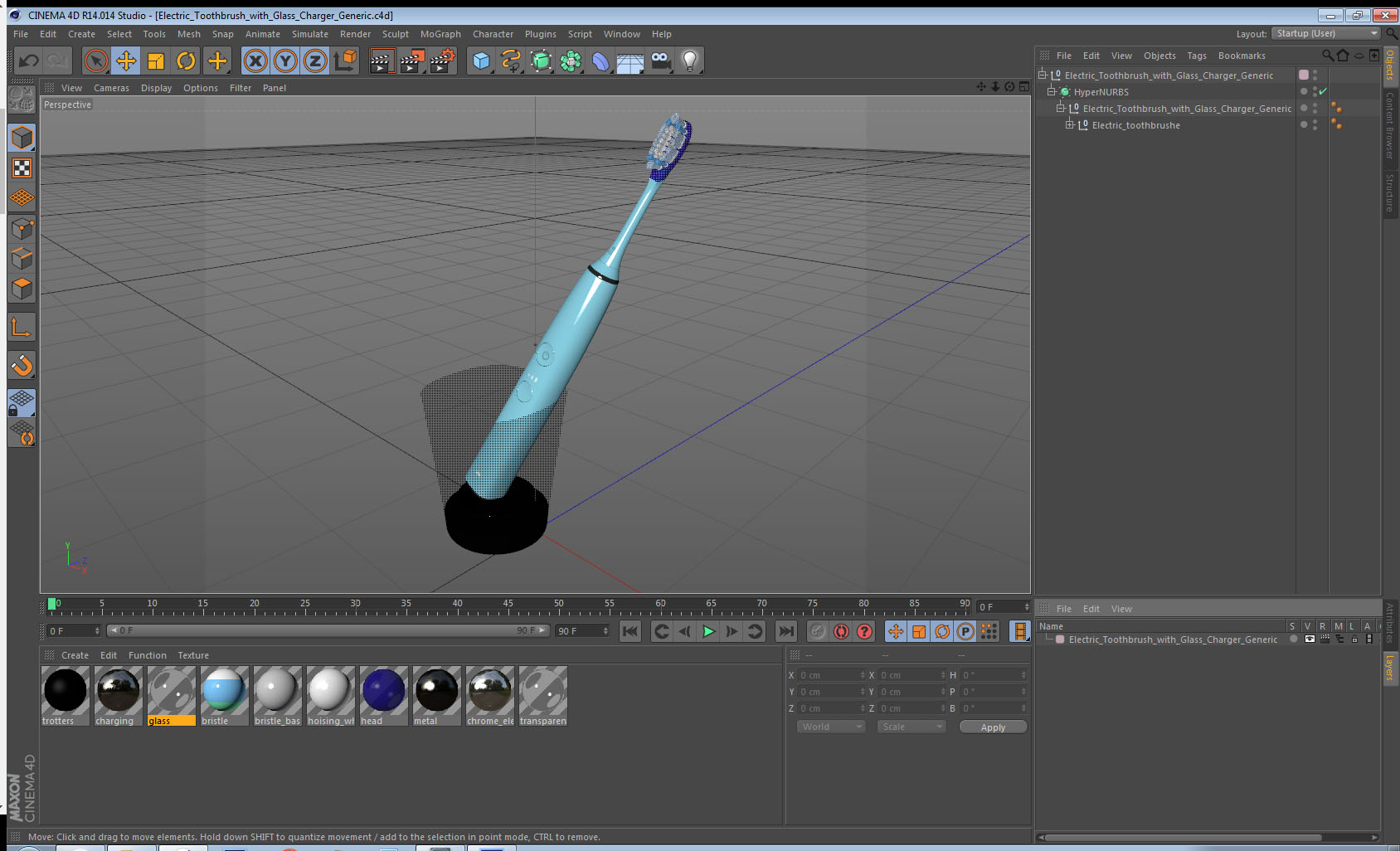 3D Electric Toothbrush with Glass Charger Generic