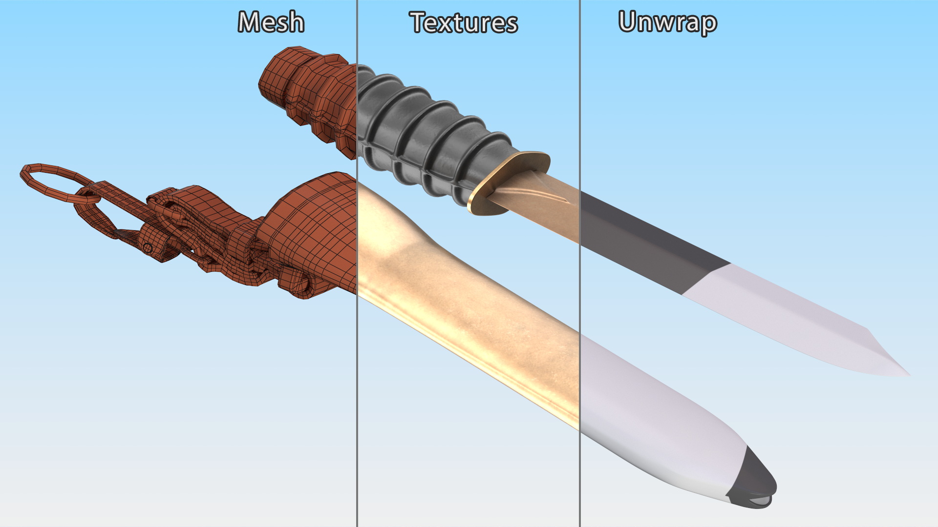 3D model Antique Diving Knife