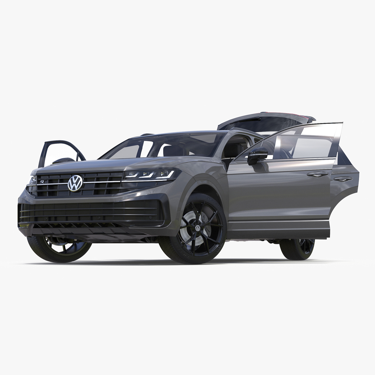 Volkswagen Touareg 2024 Grey Rigged for Cinema 4D 3D model