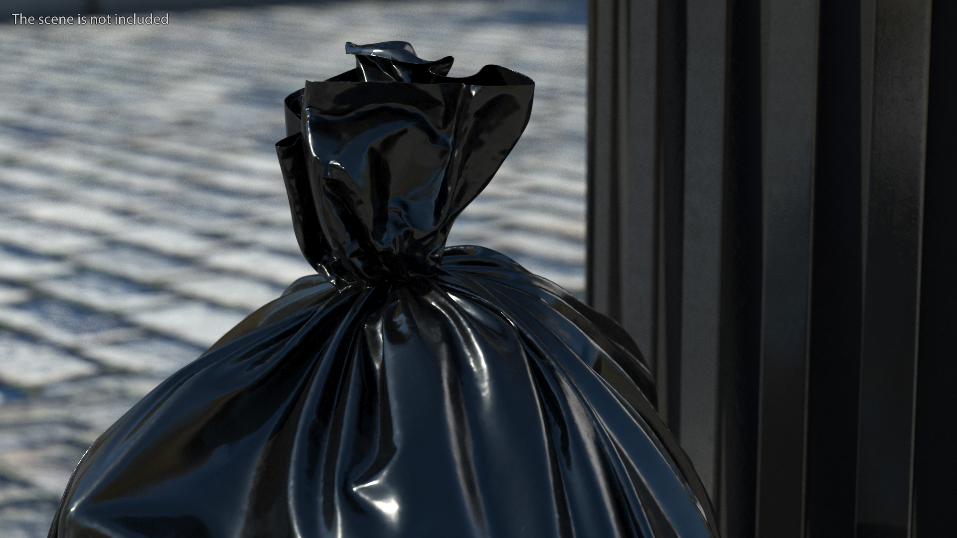 3D model Tied Closed Black Rubbish Bag Small