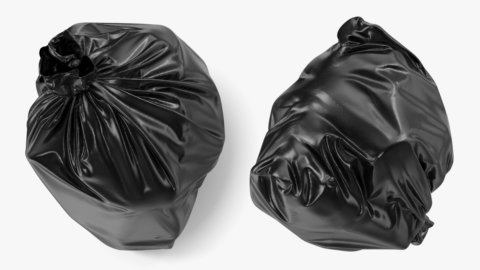 3D model Tied Closed Black Rubbish Bag Small