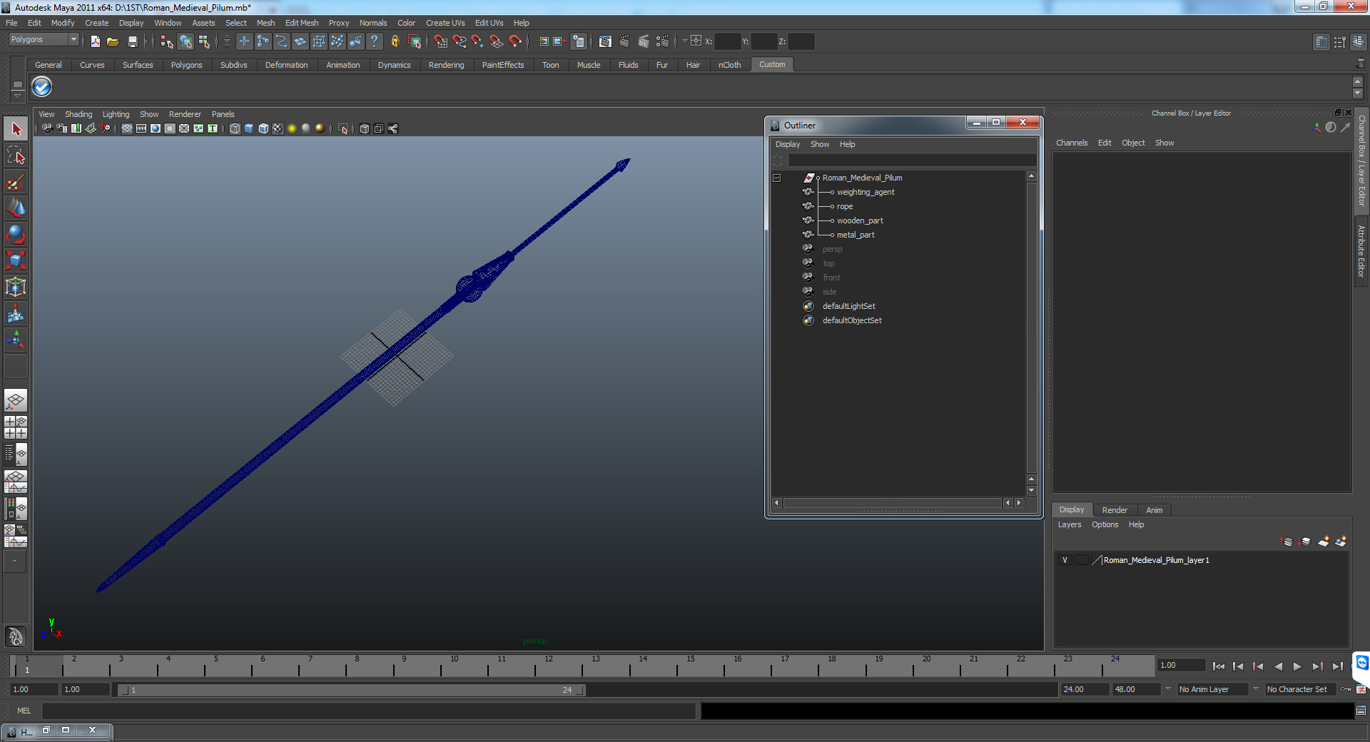 3D model Roman Medieval Pilum